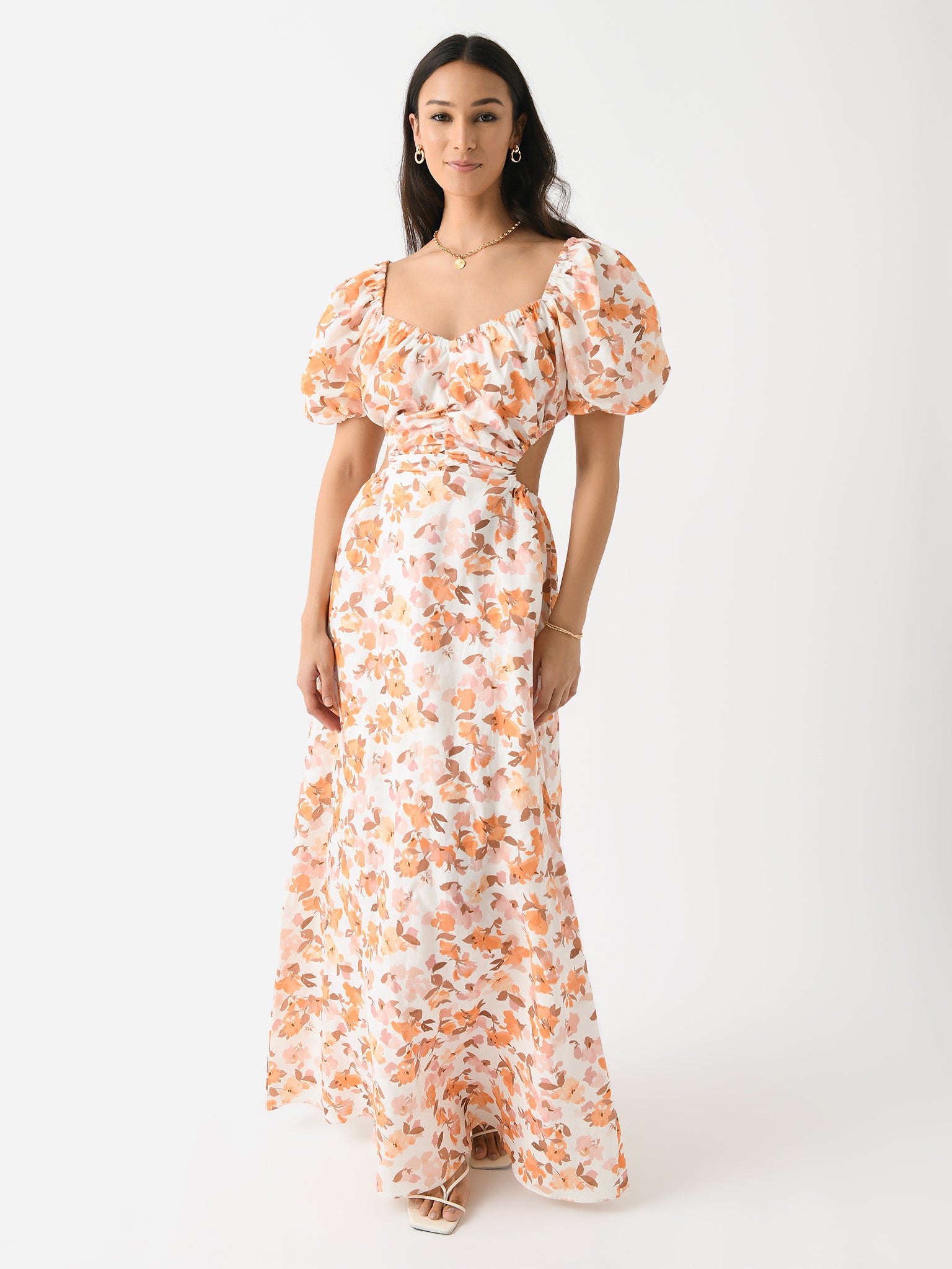 blue dress for baby girl Sexy Deep V-Neck Boho Maxi Dress – Pink Floral Sleeveless A-Line Dress –  Boho Beach Hut main image 0