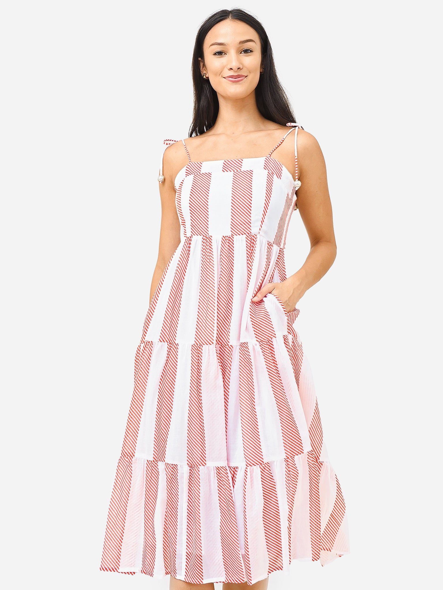 oliphant midi dress Oliphant Women's Tie Strap Midi Dress