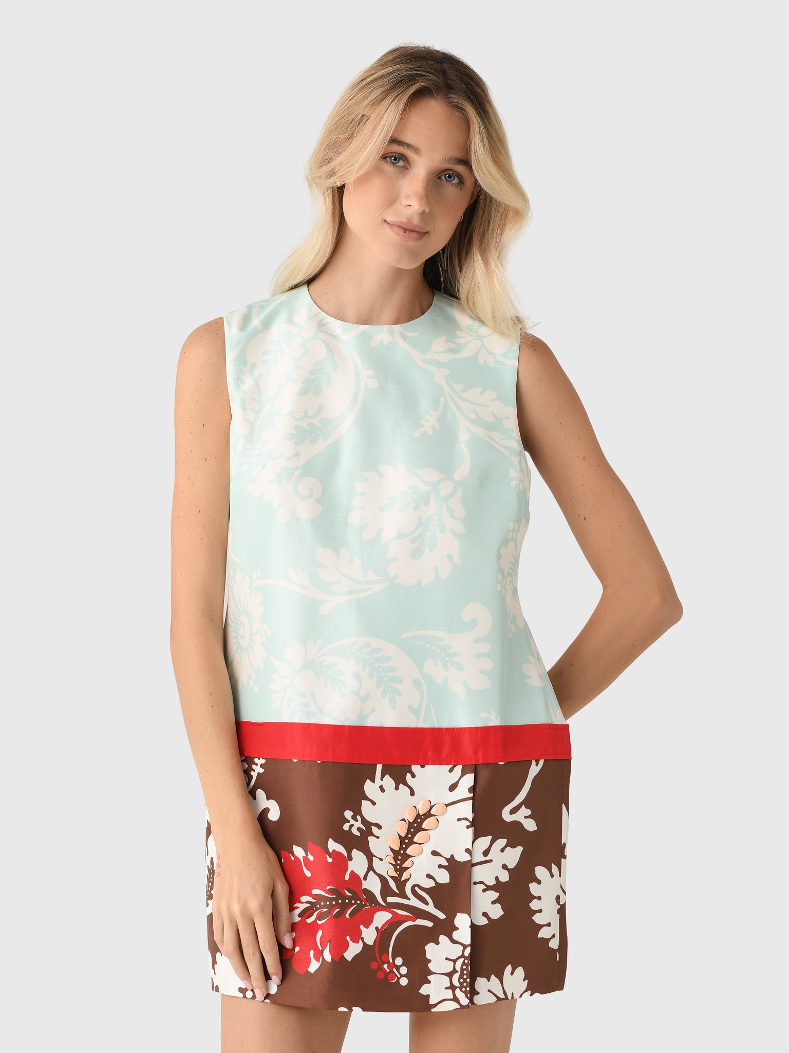 oroton mini dress Oroton Women's Cabana Floral Mini Dress, Glass | Size: US4/AU8