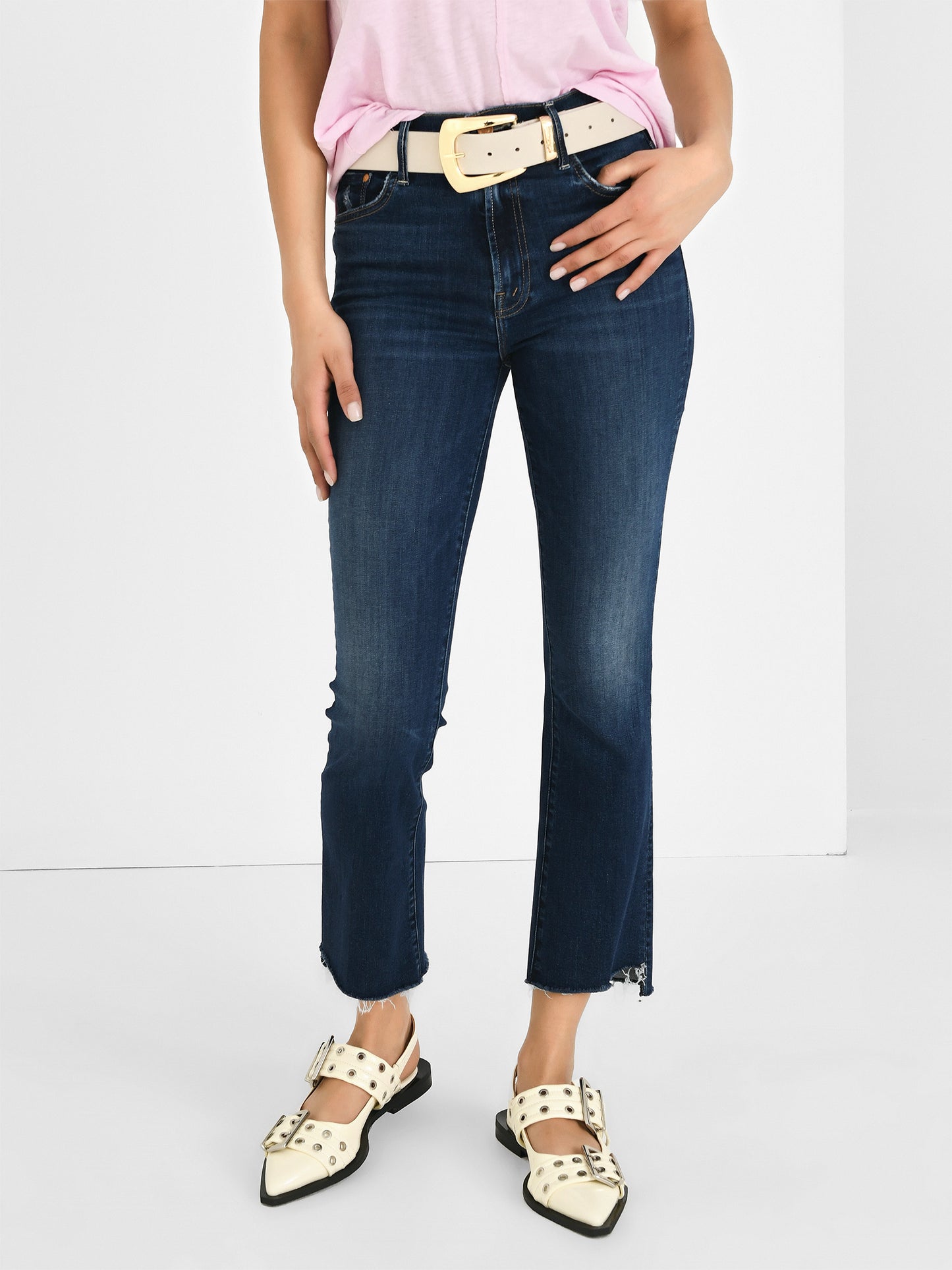 Mother Women's The Insider Crop Step Fray Jean - Saint Bernard