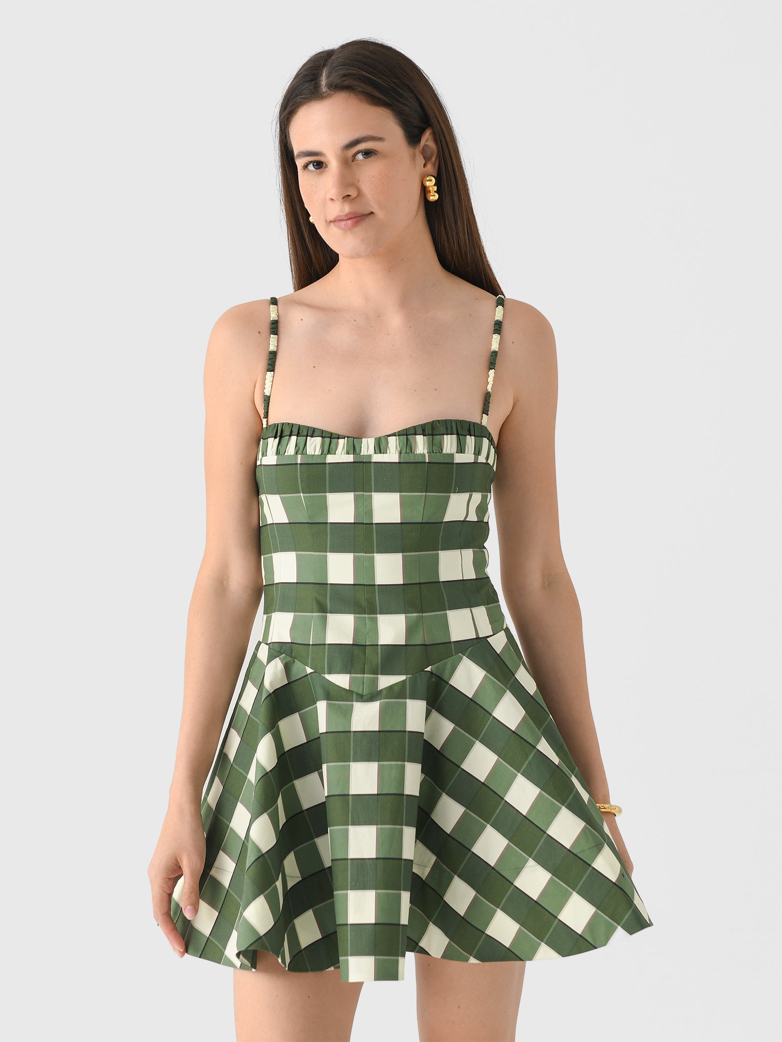 専用卵と牛乳と抹茶グリーン系チェック ダブルジャケット MINI DRESS CLEA Women's Georgia Mini Dress | $420.00 | Saint Bernard