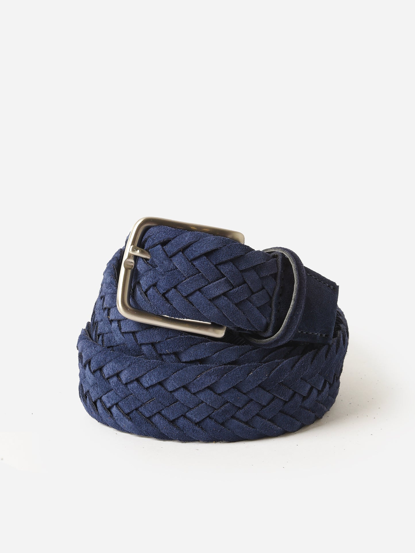 W. Kleinberg Men's Woven Italian Suede Belt - Saint Bernard