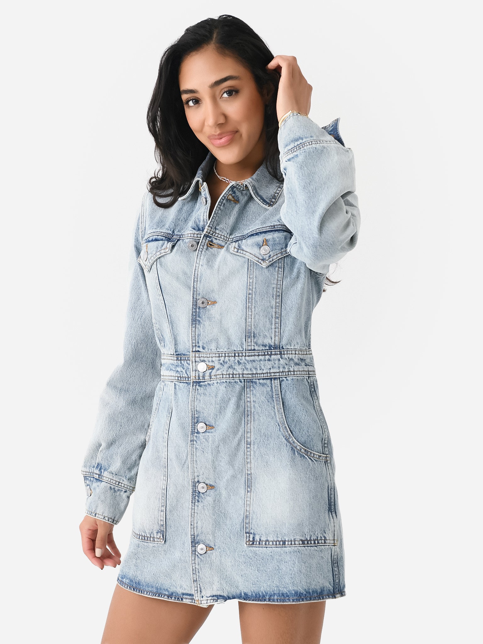 Re/Done Women's Trucker Dress Saint Bernard Re/Done Women's Trucker Dress Saint Bernard