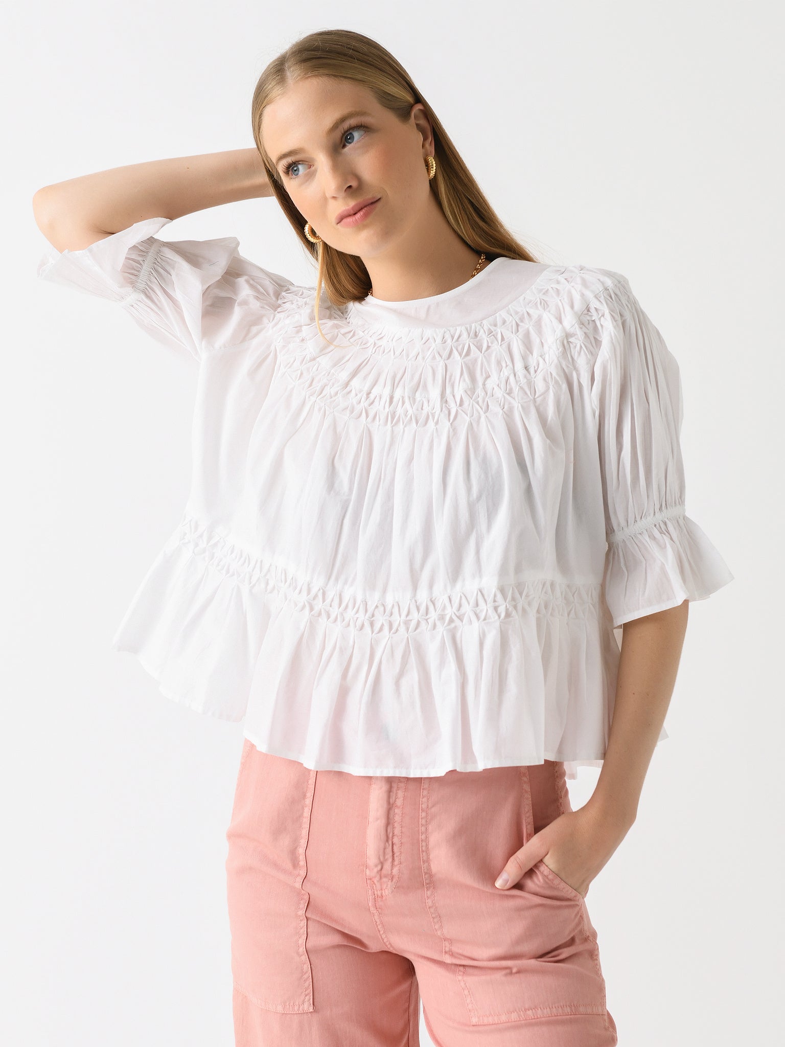 Sariette Cherry Smocked Blouse main image 1