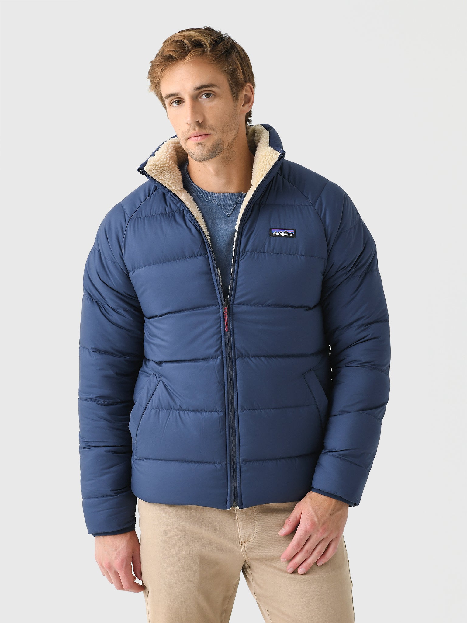 Patagonia Men's Reversible Silent Down Fleece Jacket Patagonia Men's Reversible Silent Down Fleece Jacket