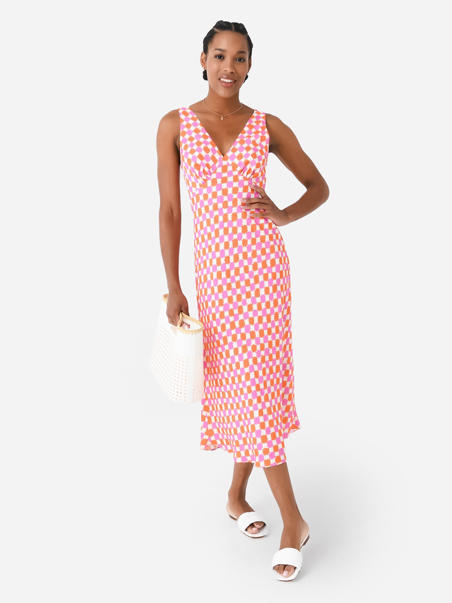 kitri pink dress Vivien Pink Feather Midi Dress