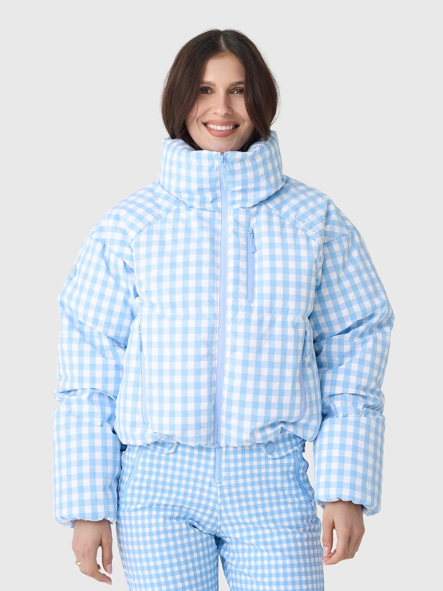 ジャケット・アウター aigle check shell jacket sky light blue Cordova Women's Cortina Ski Jacket – Saint Bernard