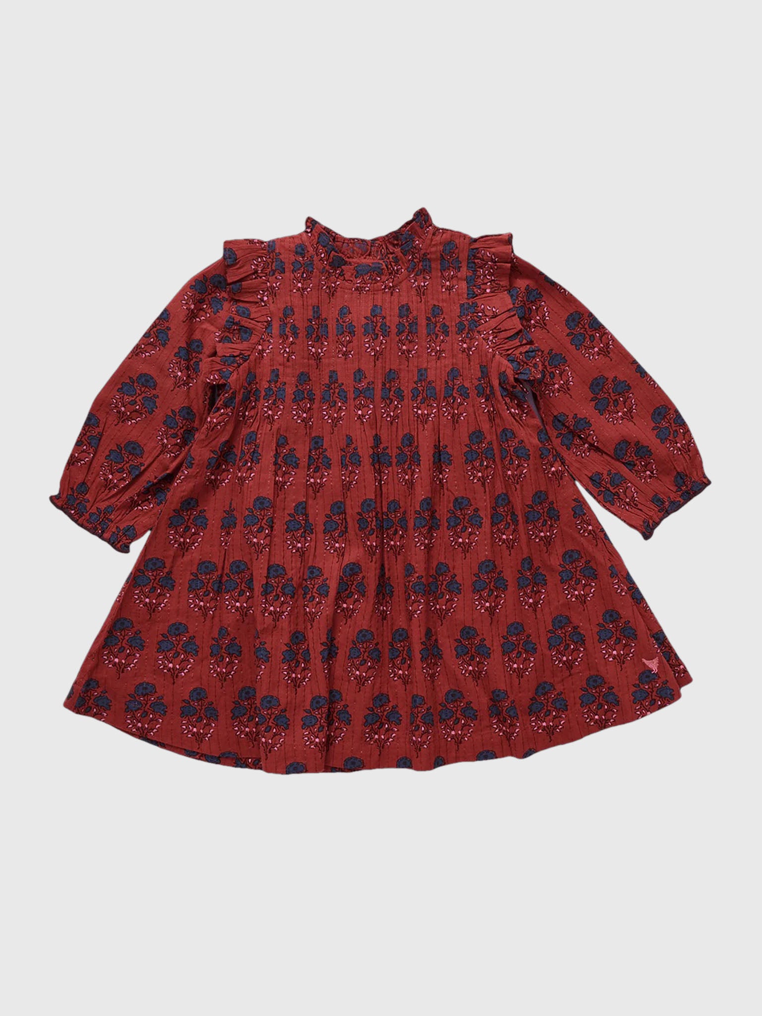 Pink Chicken Girls Jaipur Dress, Red Autumn Strawflower, Cotton | Size: 2Y