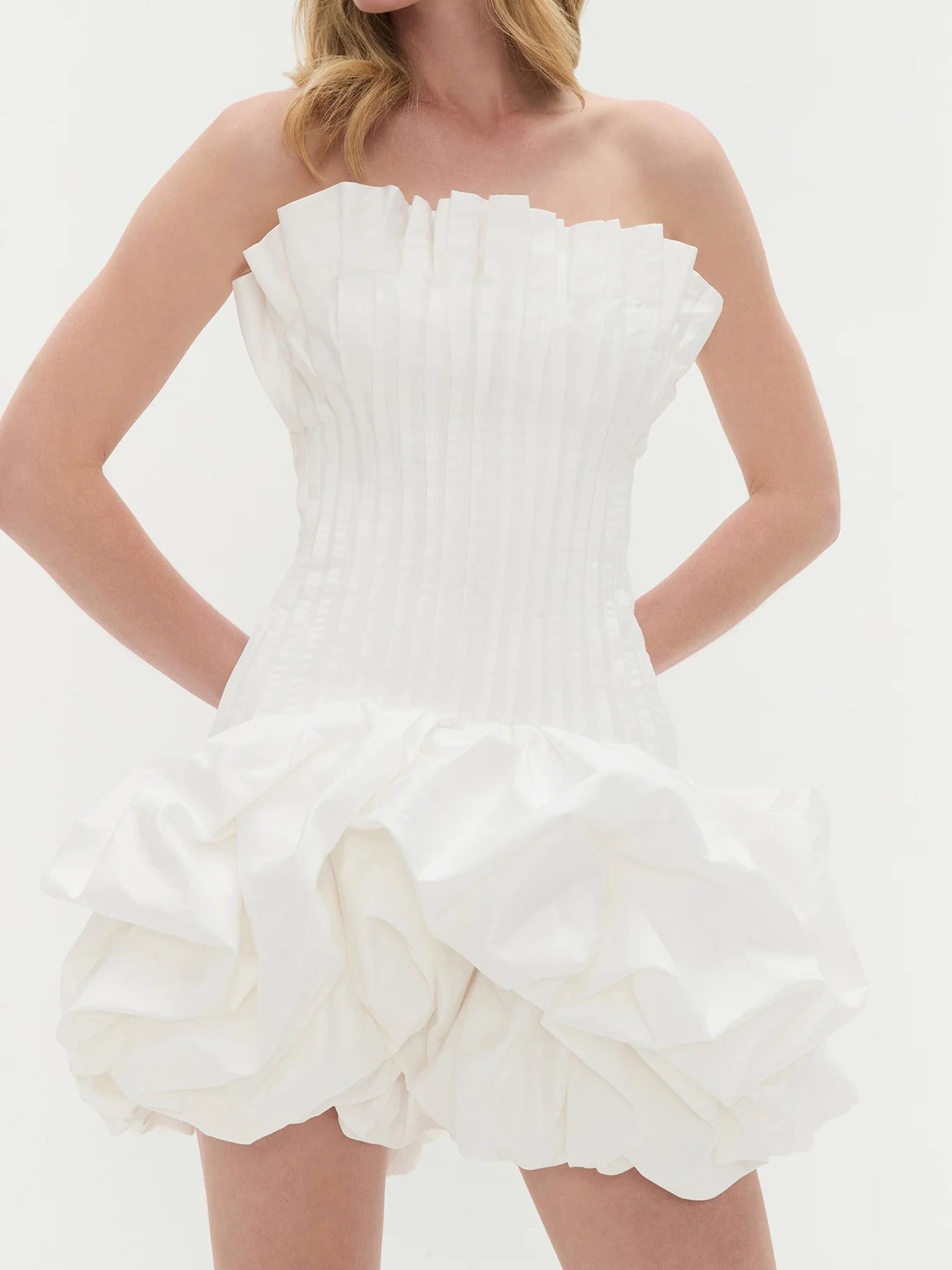 knee length dresses for ladies Aje - Breathless Frill Sleeve Mini White main image 1