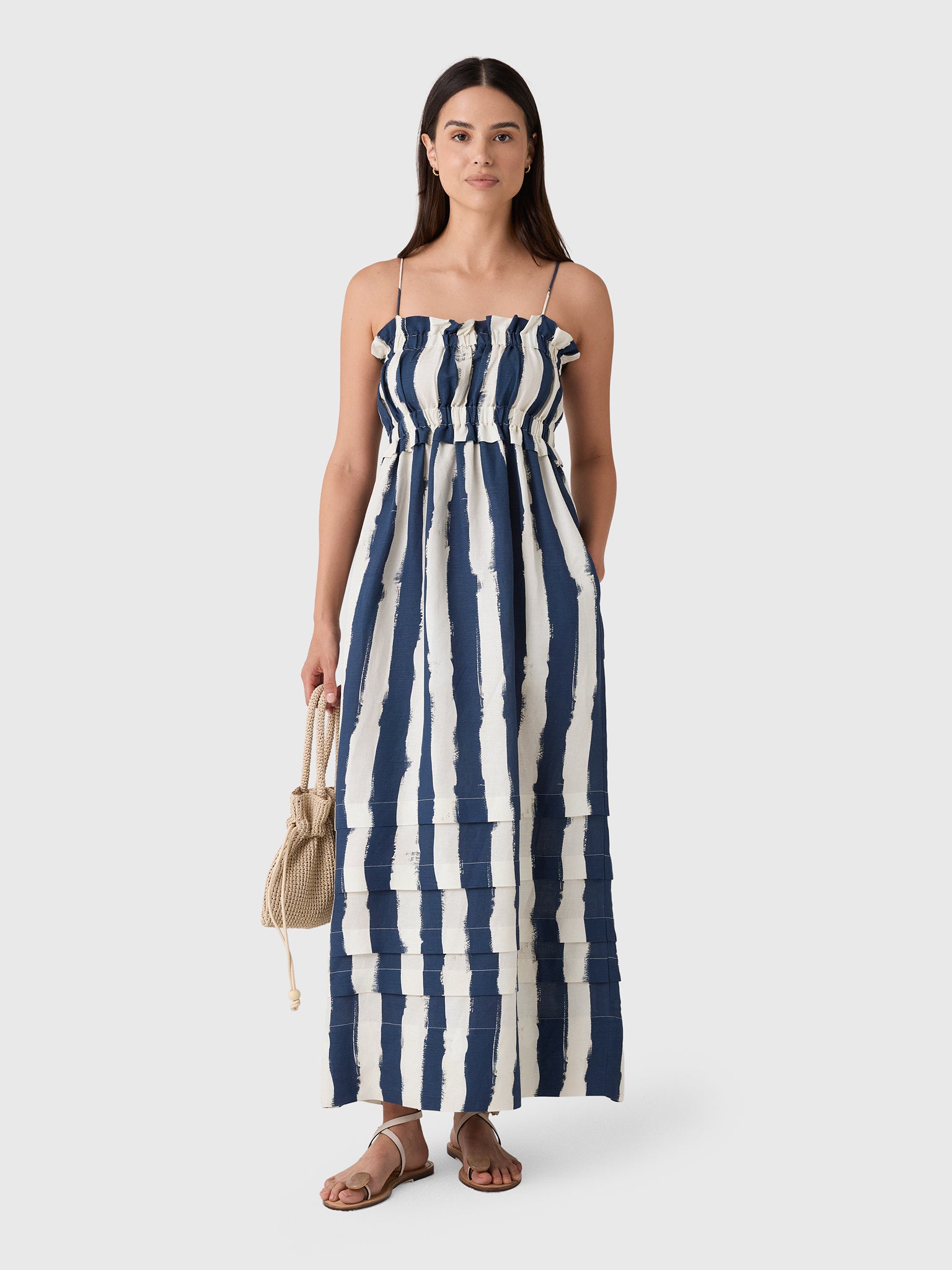 hunter bell blue dress Larkin - Navy Lighthouse Stripe +5