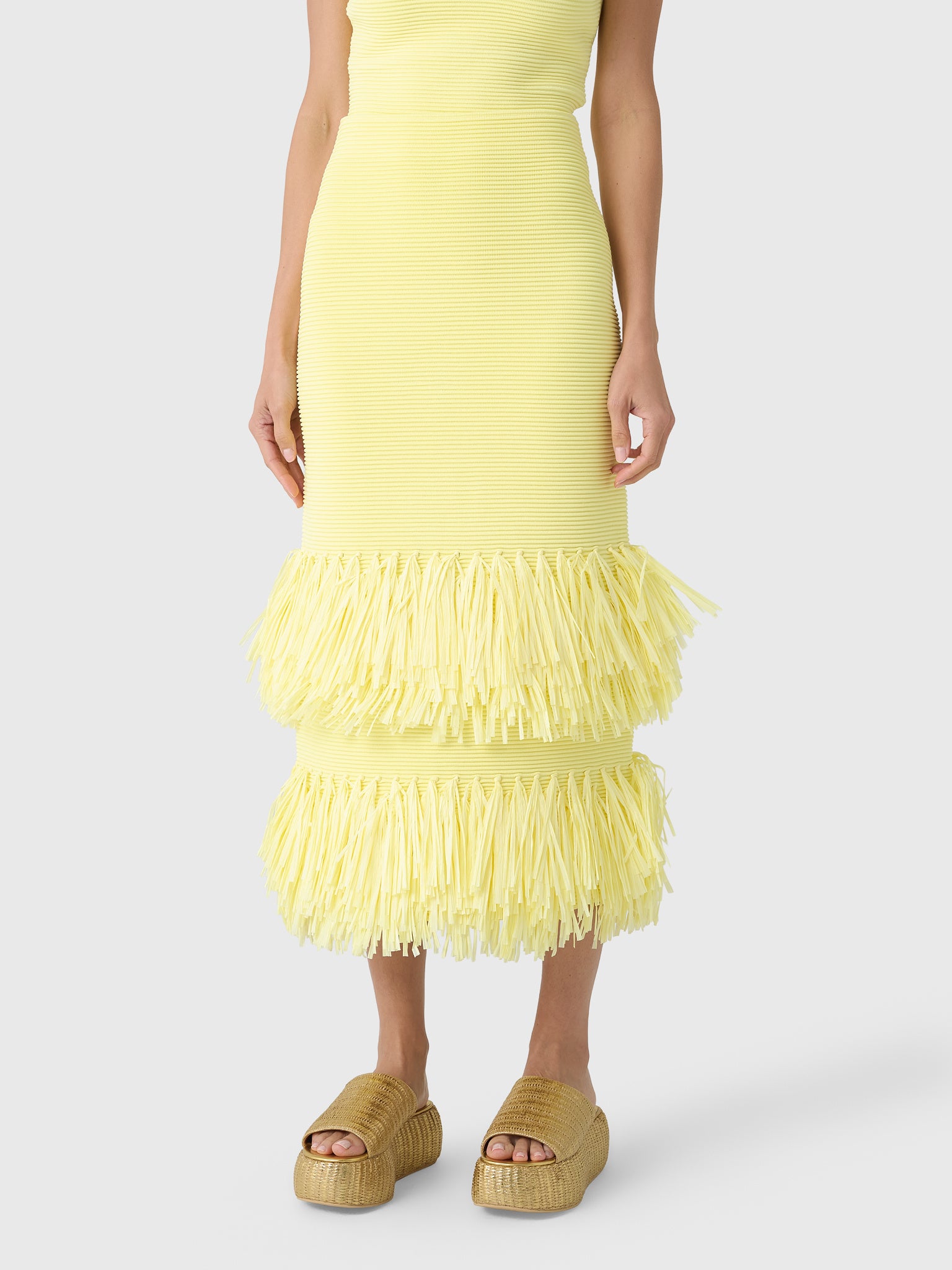 AJE Women's Agave Knit Raffia Midi Skirt – Saint Bernard