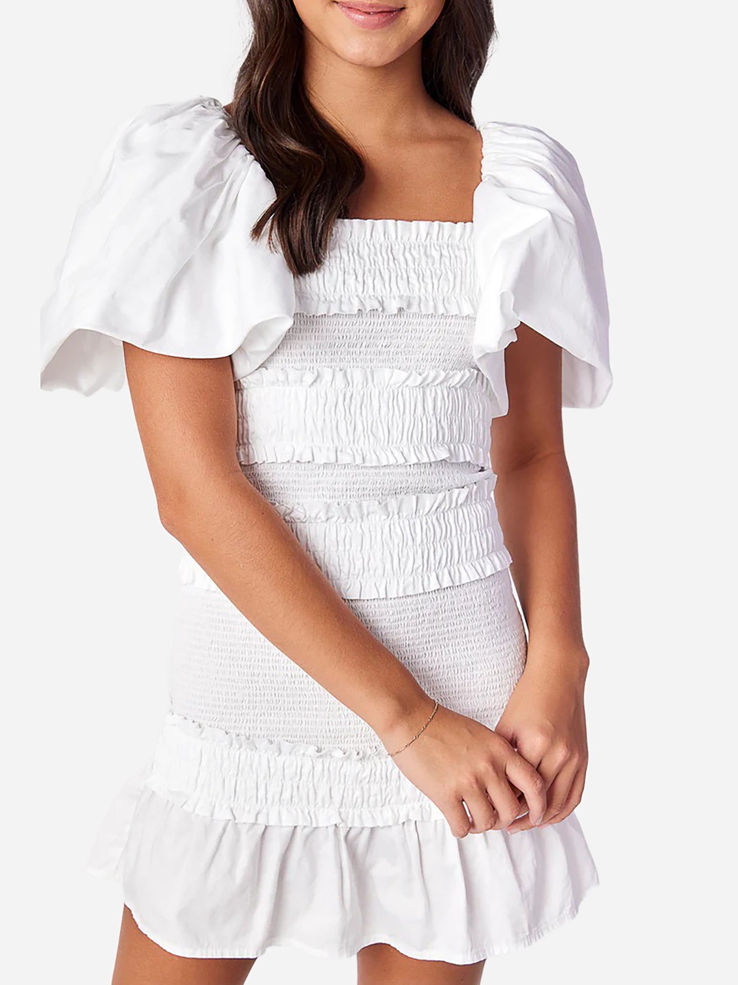 Cake For Dinner Girls' Pixie Smocked Dress - Saint Bernard