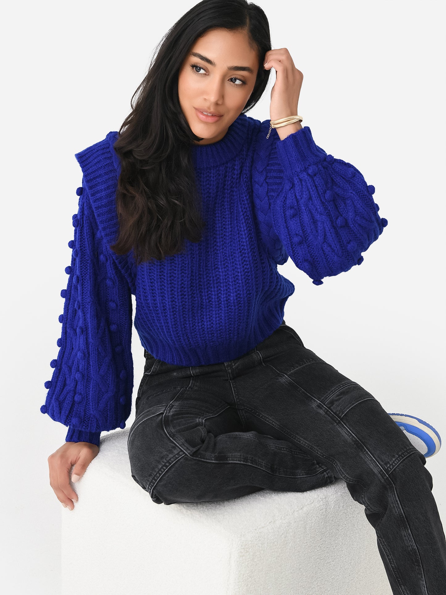 Farm Rio Women's Braided Sweater - Saint Bernard