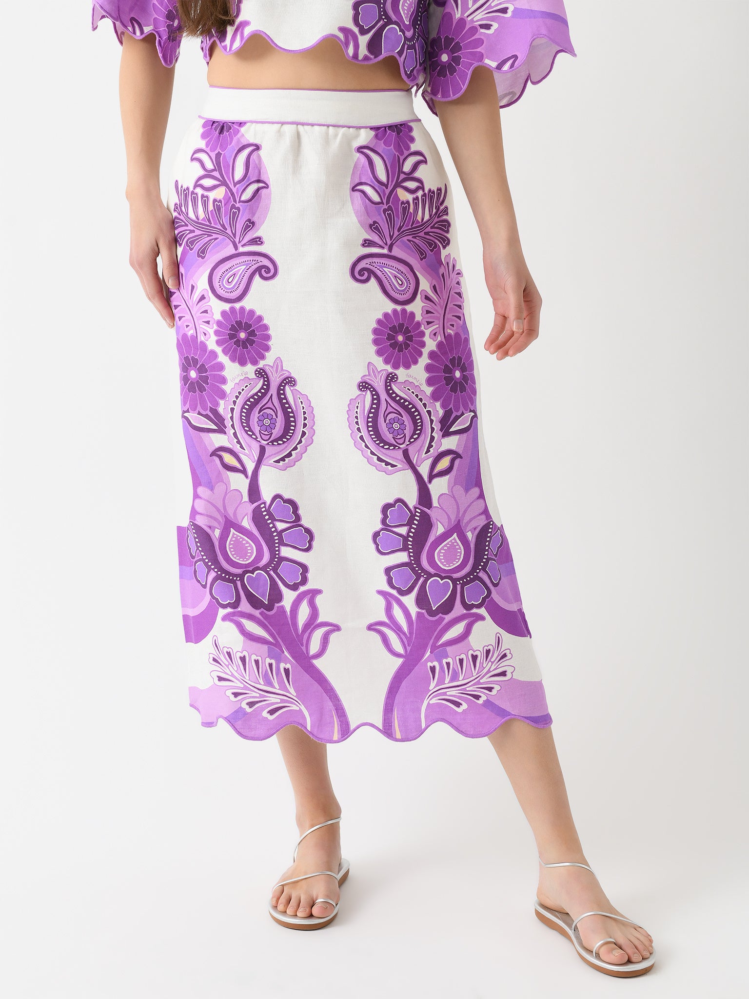 Farm Rio Women's Color Festival Midi Skirt Saint Bernard Farm Rio Women's Color Festival Midi Skirt Saint Bernard