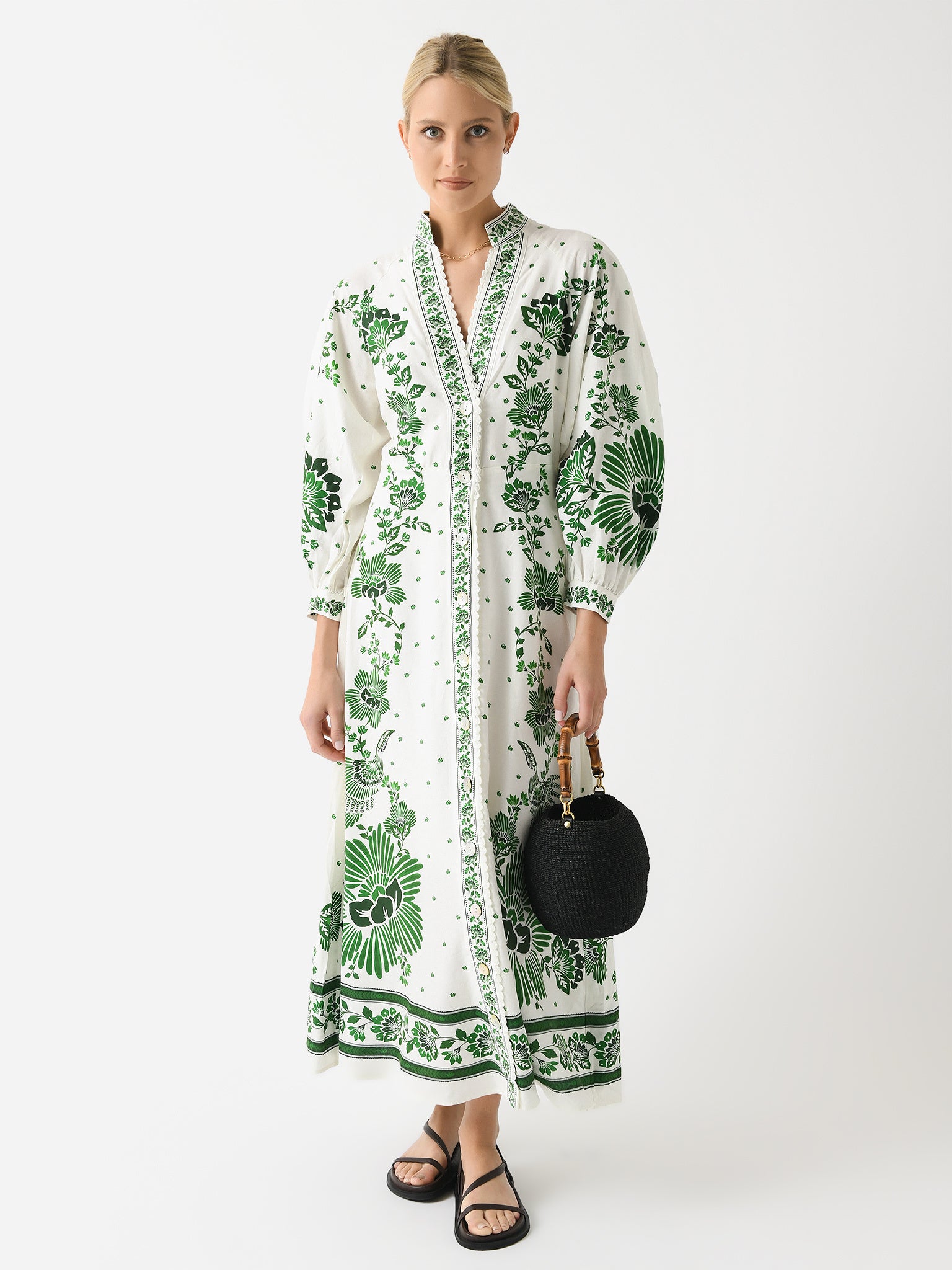 Farm Rio Women's Forest Soul Maxi Dress Saint Bernard Farm Rio Women's Forest Soul Maxi Dress Saint Bernard