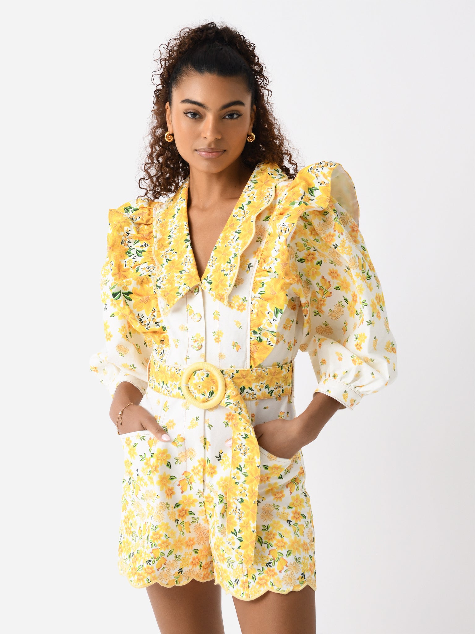 Farm Rio Women's Azaleia Shorts Romper | $290.00 | Saint Bernard