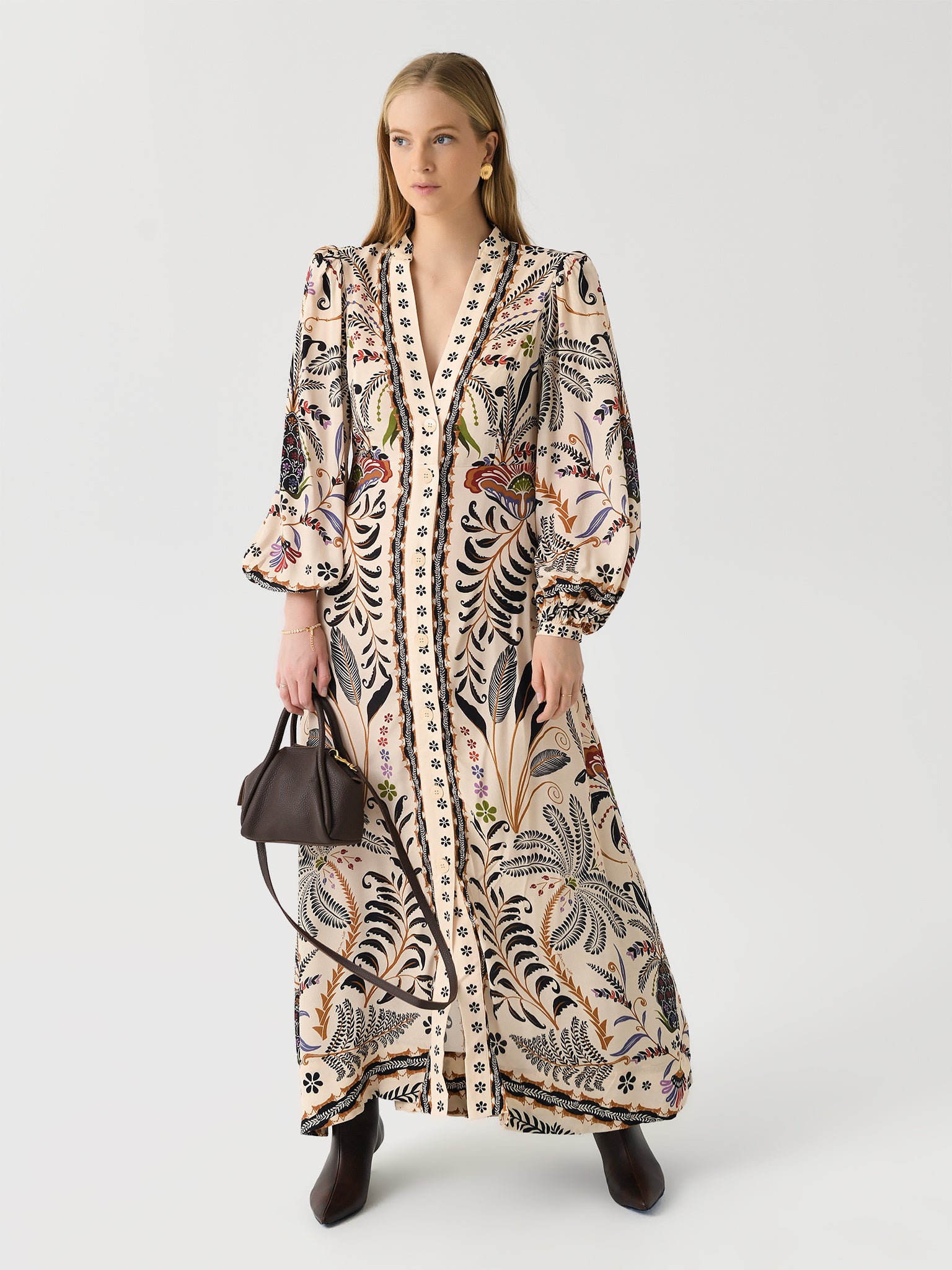 Farm Rio Women's Classic Nature Sand Maxi Dress Saint Bernard Farm Rio Women's Classic Nature Sand Maxi Dress Saint Bernard