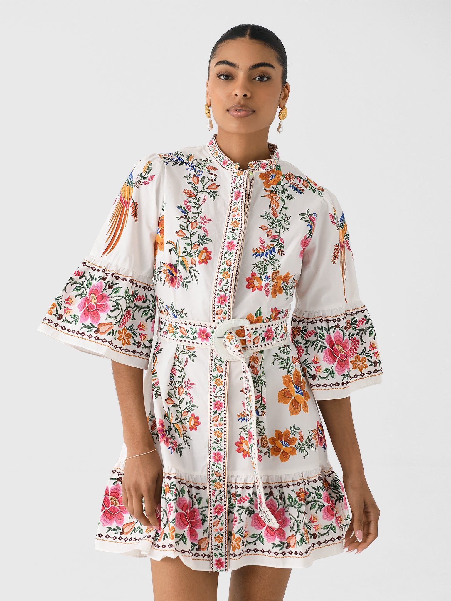 mini dress farm rio Farm Rio Women's Delicate Fruit Garden Mini Dress