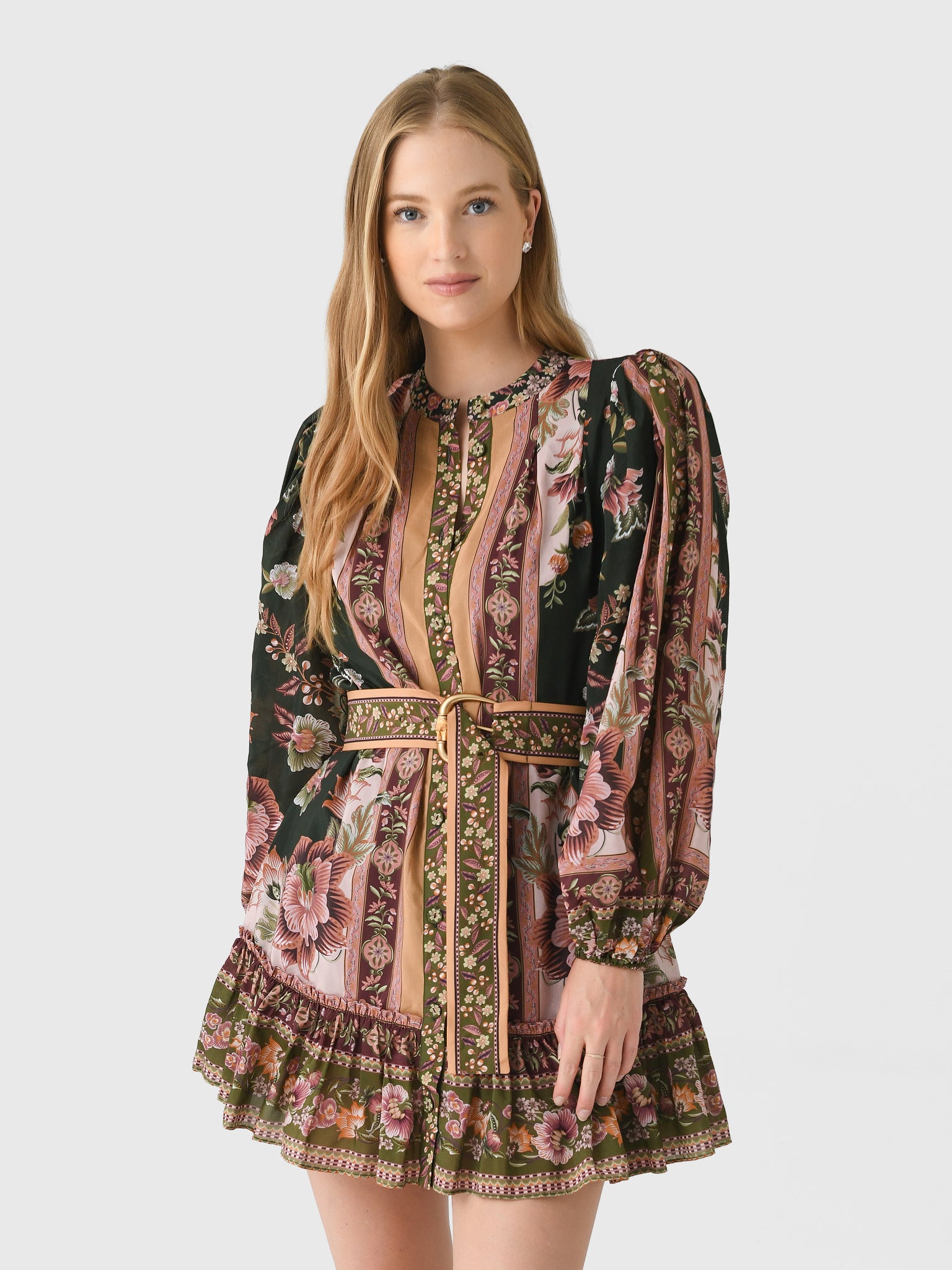 green flowering garden tree mini dress Farm Rio Women's Women's clothing