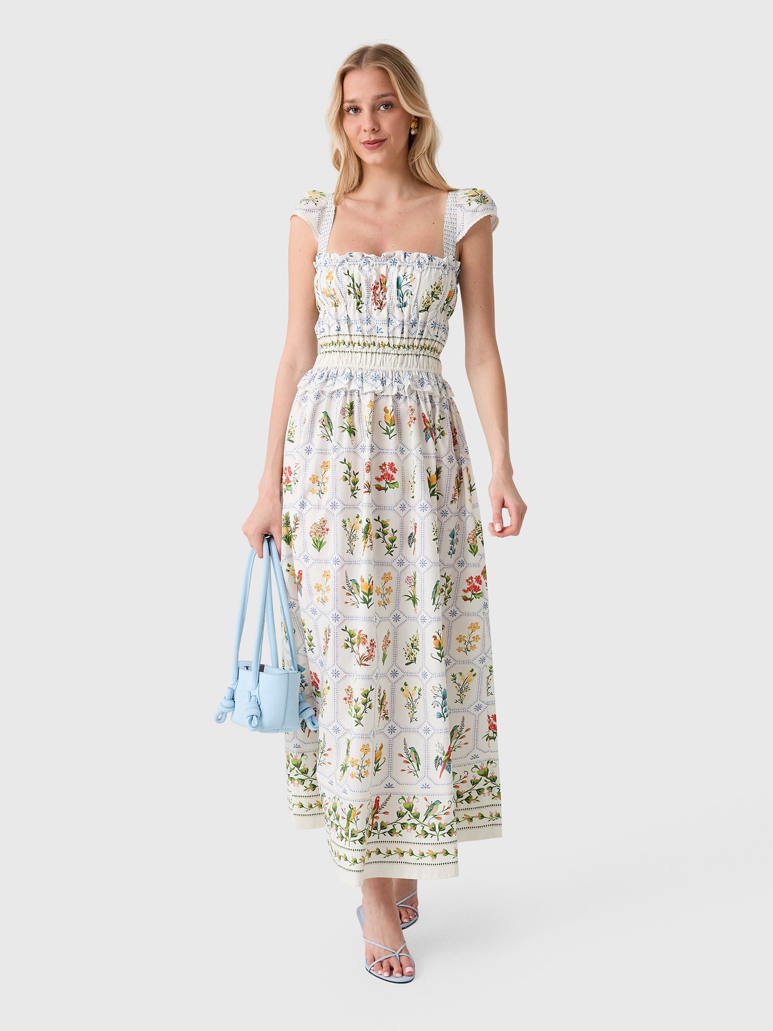 farm rio cocktail dress Women's Tropical Porcelain Maxi - Off White classic penny loafers Bridesmaids Dresses | OMNES Turn around and you Color:BREEZE