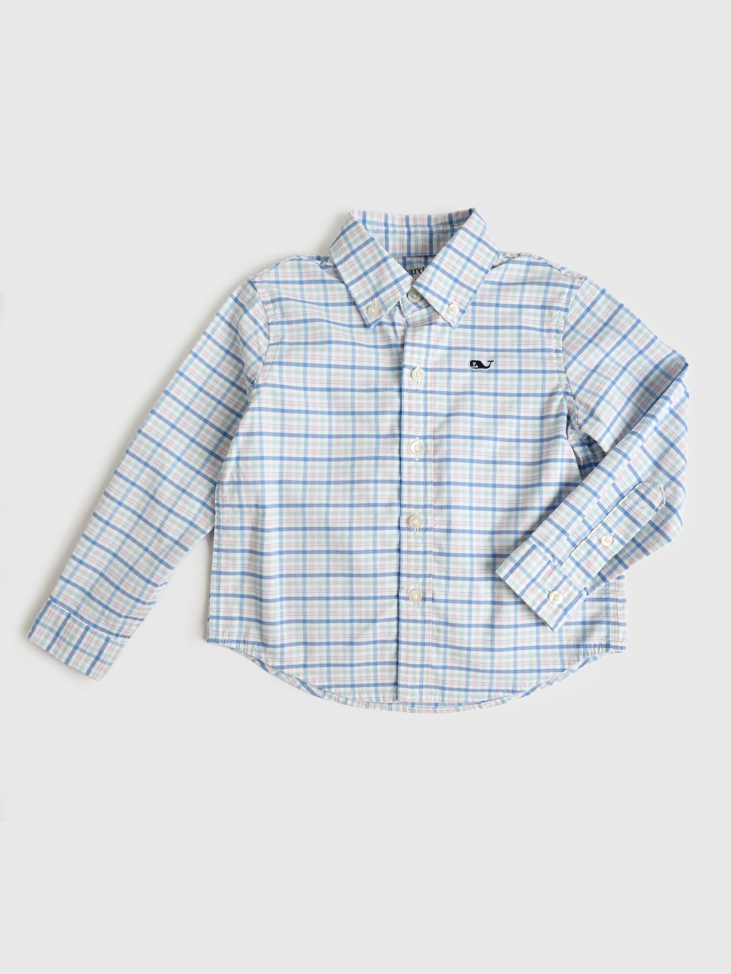 Vineyard Vines Boys' Kingston Tattersall Performance Cotton Shirt - Saint Bernard