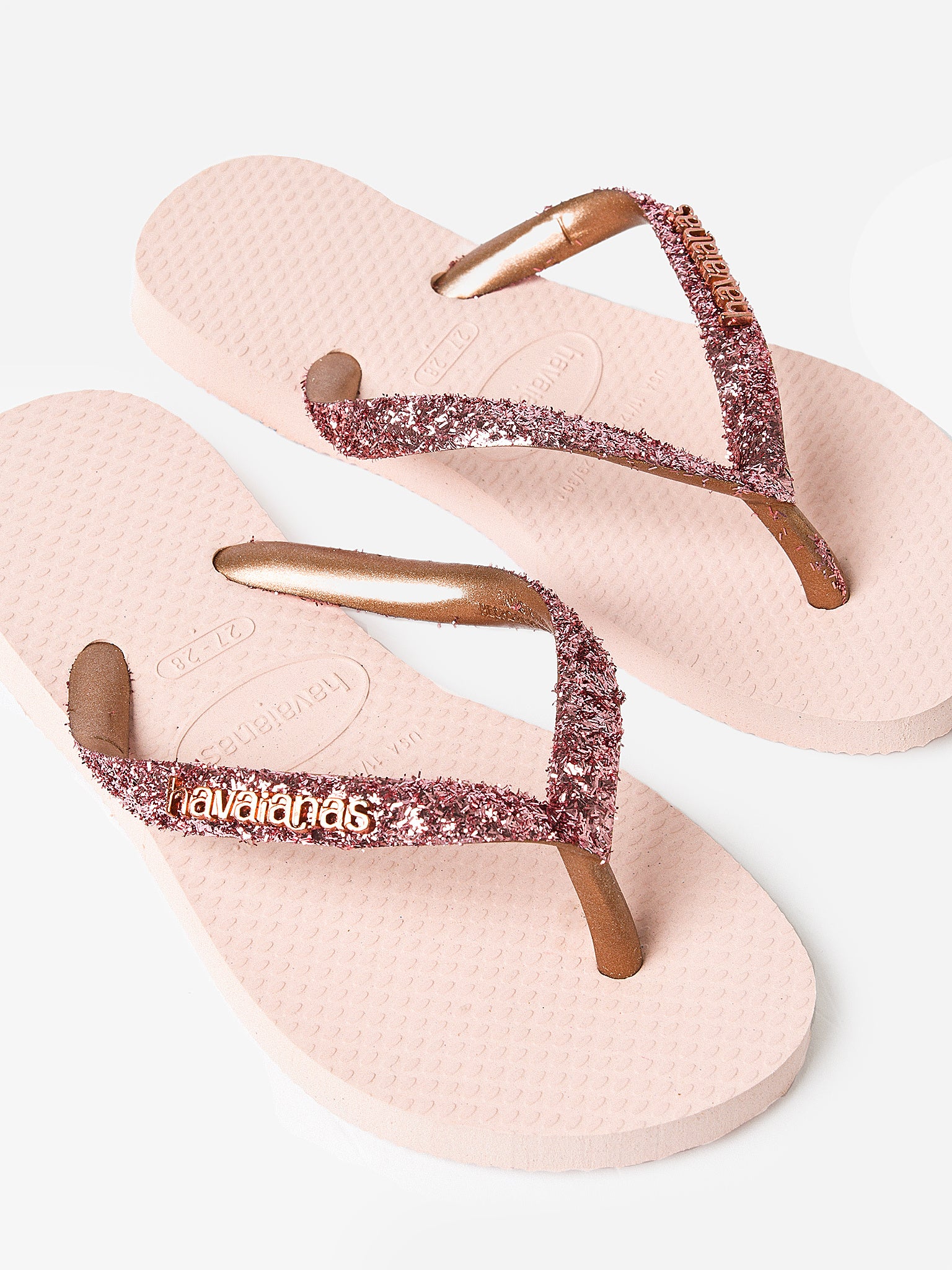 Havaianas Girls' Slim Glitter II Flip Flop Saint Bernard
