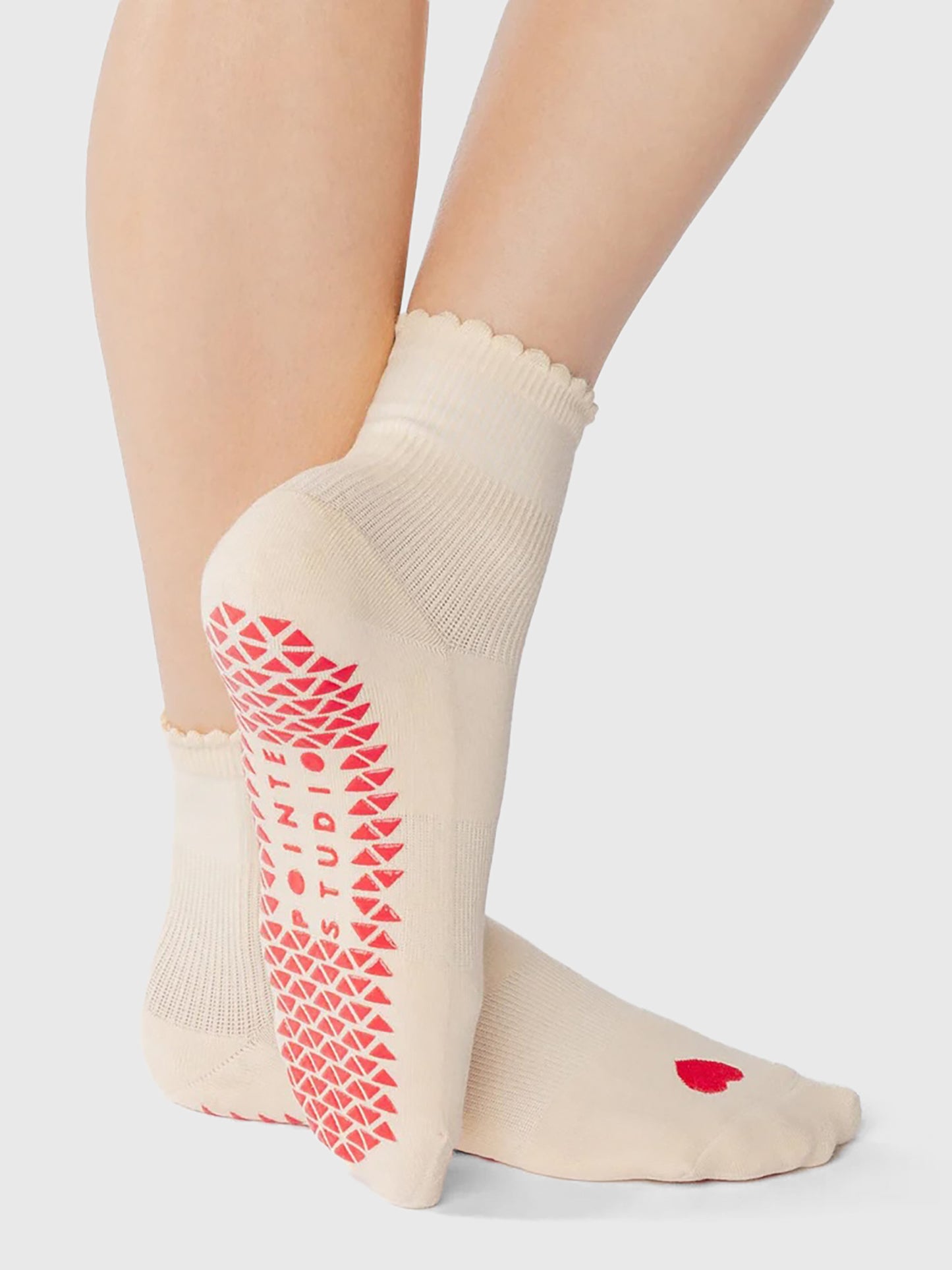 Pointe Studio Women's Love Ankle Grip Socks - Saint Bernard