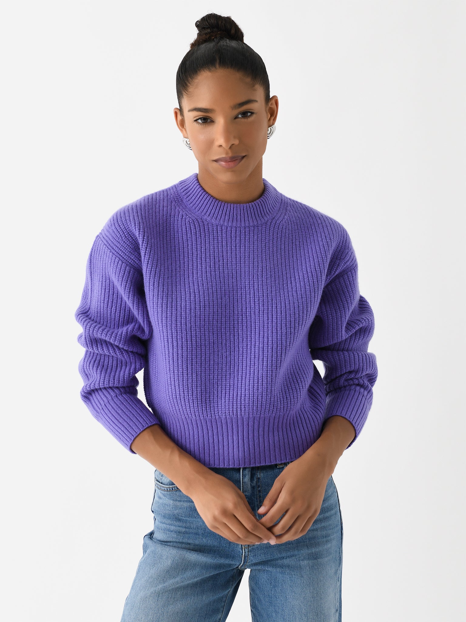 90s BEYOND BLUE Border Knit Cardigan Round-the-World