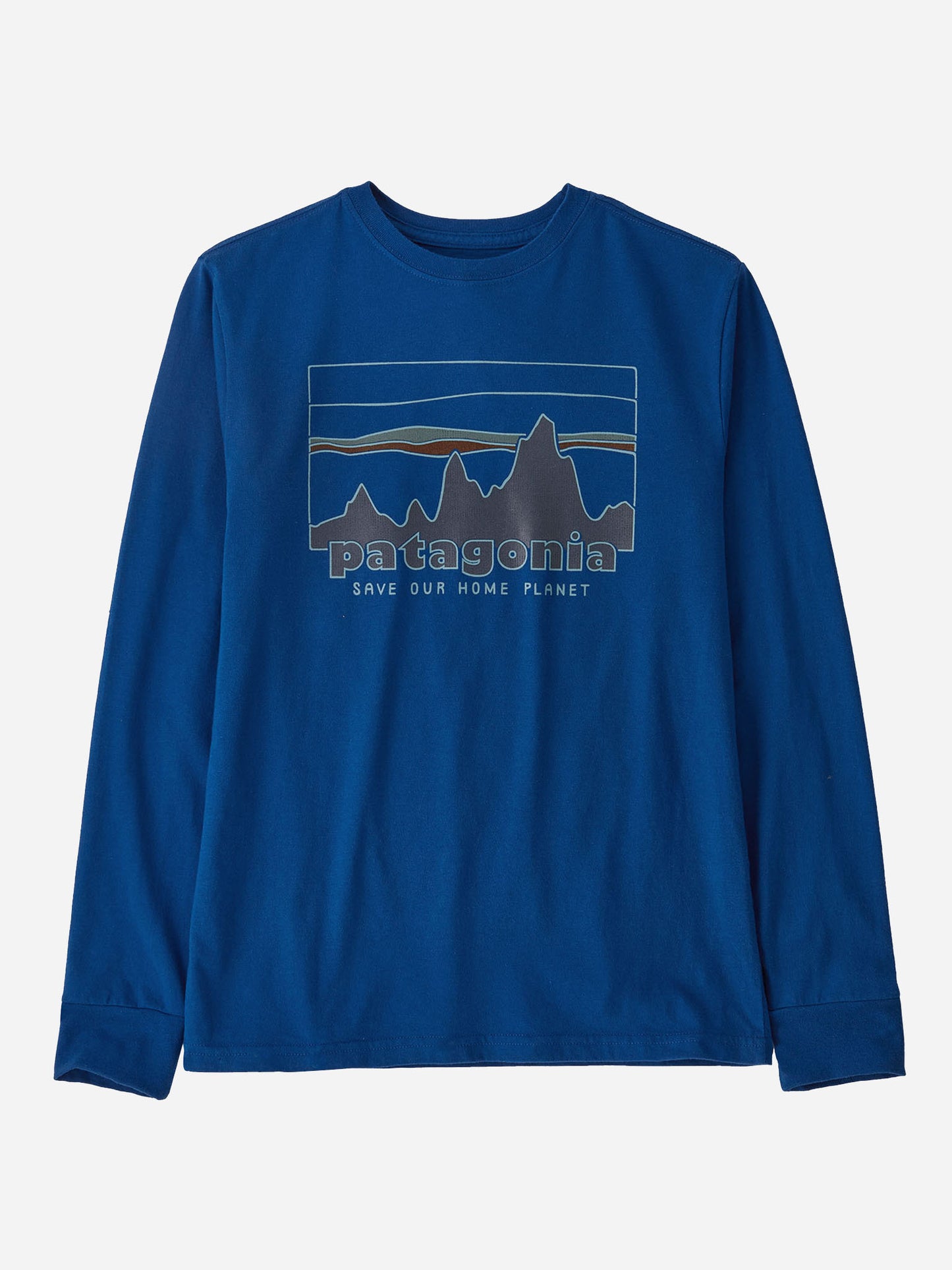 Patagonia Boys' Long-Sleeved Regenerative Organic Certified Cotton Graphic T-Shirt - Saint Bernard