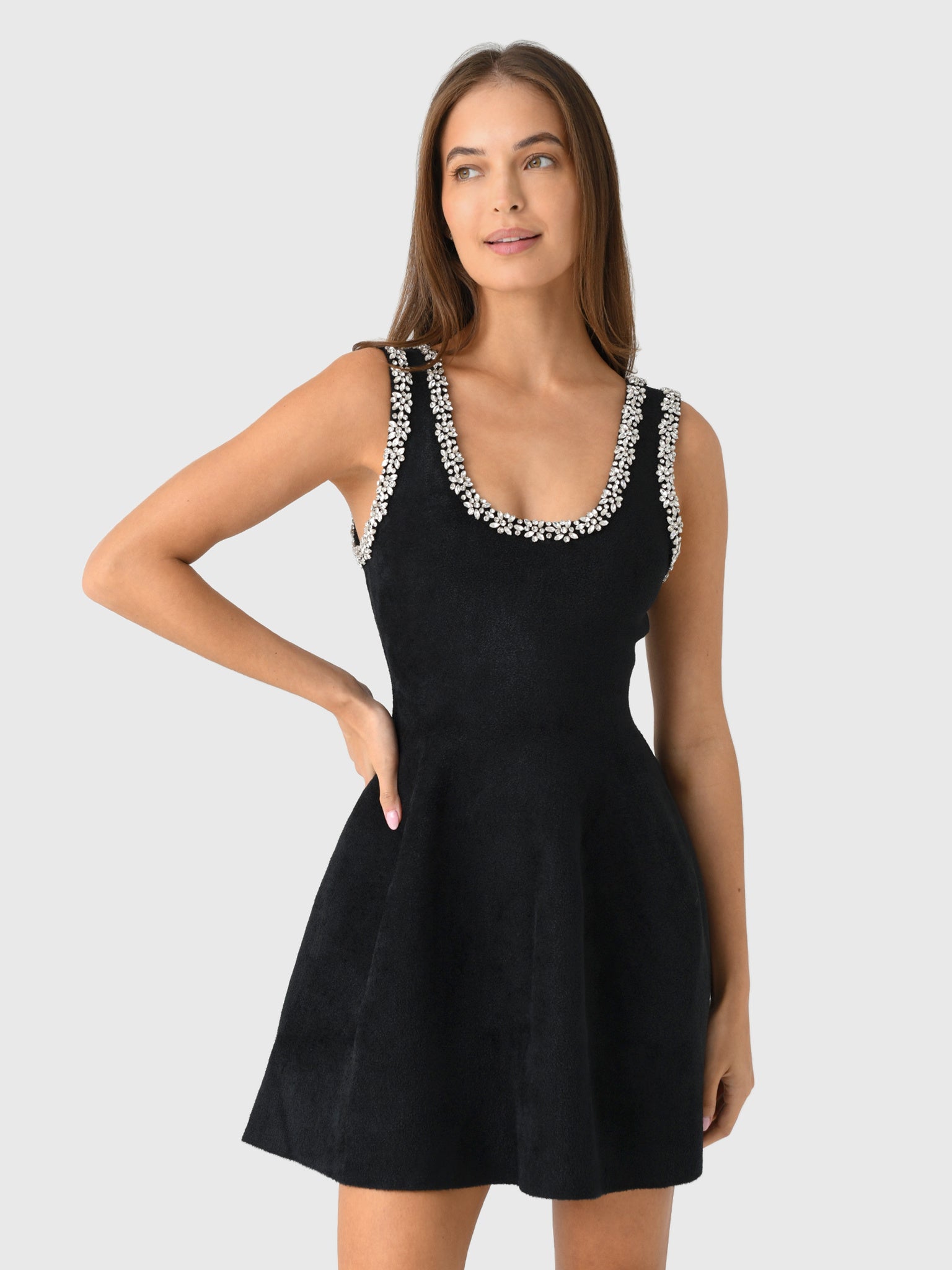 Simkhai Women's Leona Mini Dress, Black, Polyester/Nylon | Size: Large | St. Bernard Simkhai Women's Leona Mini Dress, Black, Polyester/Nylon | Size: Large | St. Bernard