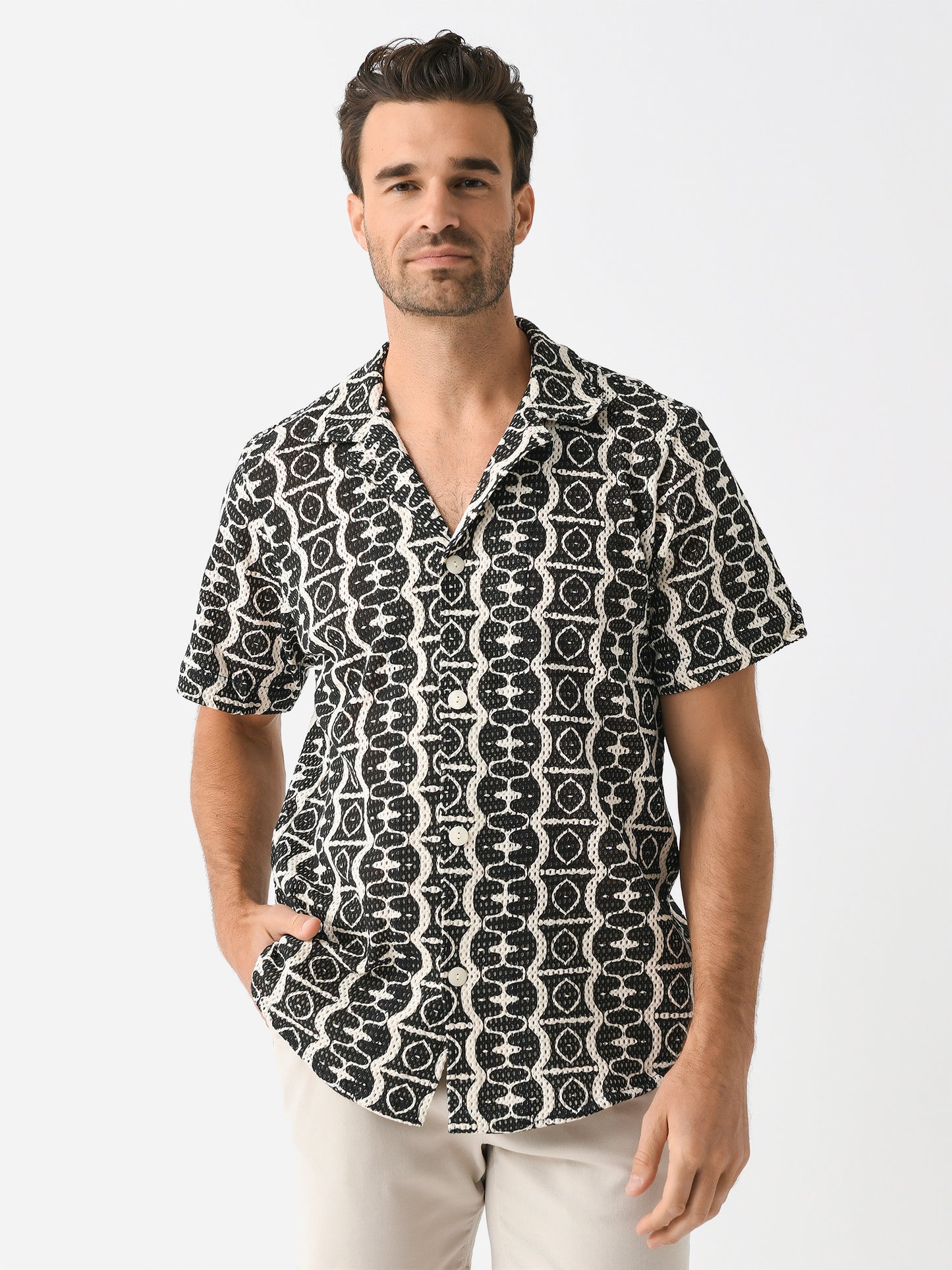 OAS Men's Hypnotise Cuba Net Shirt - Saint Bernard