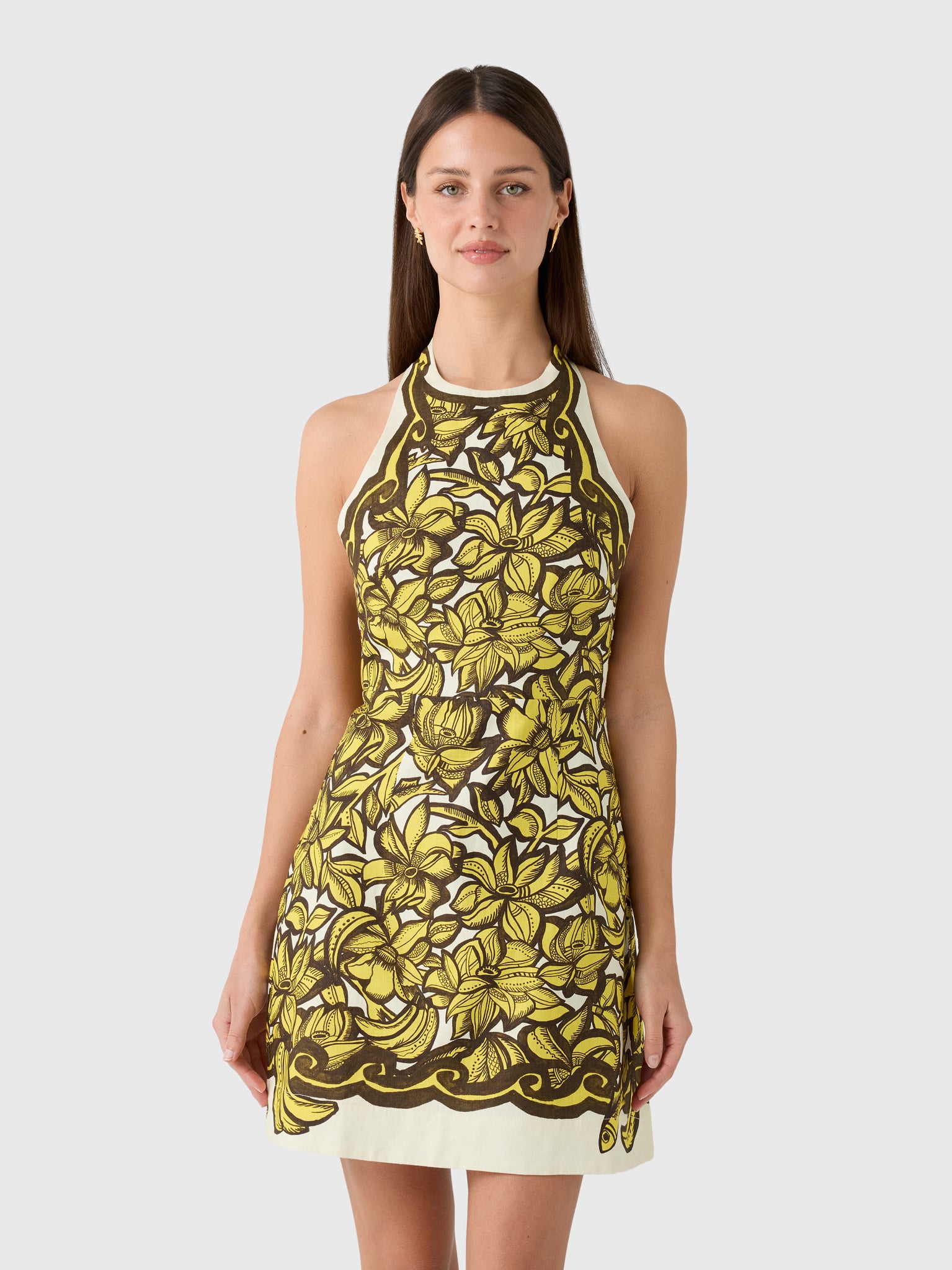 mona mini dress Dress, Yellow / AU 8/ US 4 Color:Java Gingham gatsby lady dresses Want to visit me Zara + Gold Button