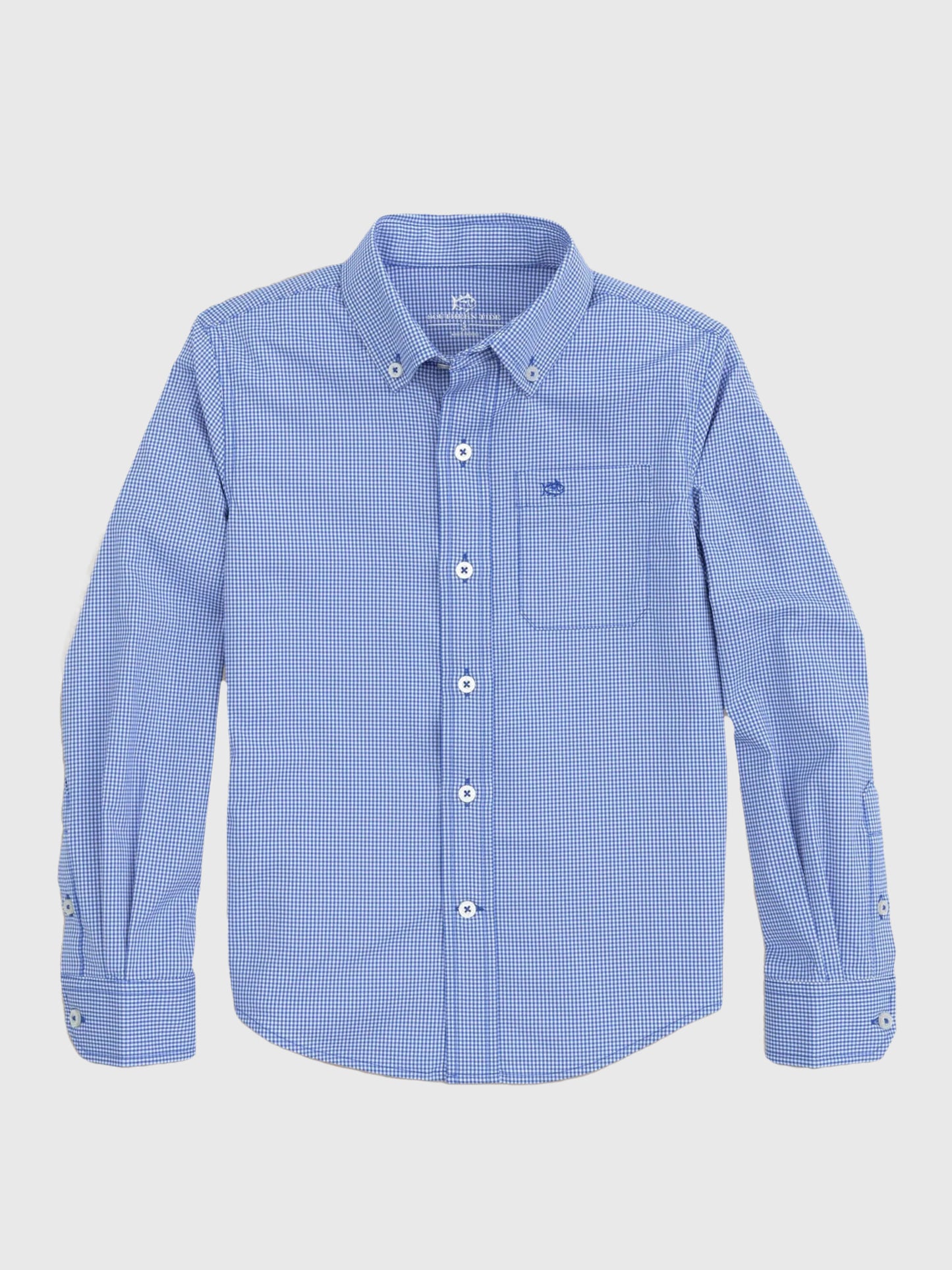 Southern Tide Boys' Mini Gingham Intercoastal Button-Down Shirt - Saint Bernard