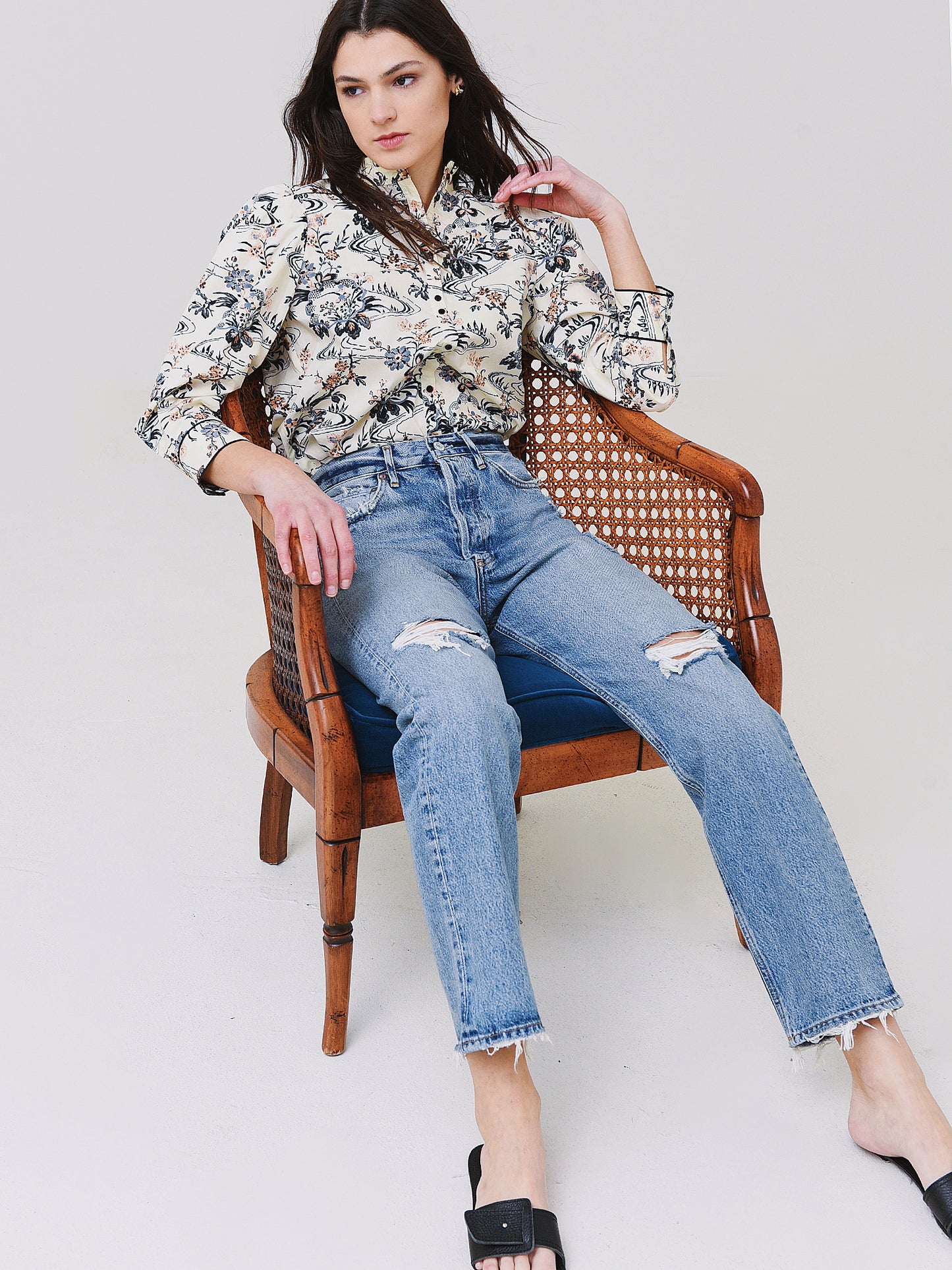 Agolde Women's 90s Mid Rise Loose Fit Jean - Saint Bernard