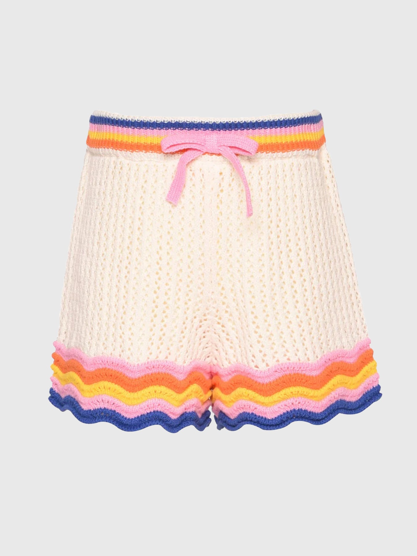 Hannah Banana Girls' Scallop Hem Crochet Short - Saint Bernard