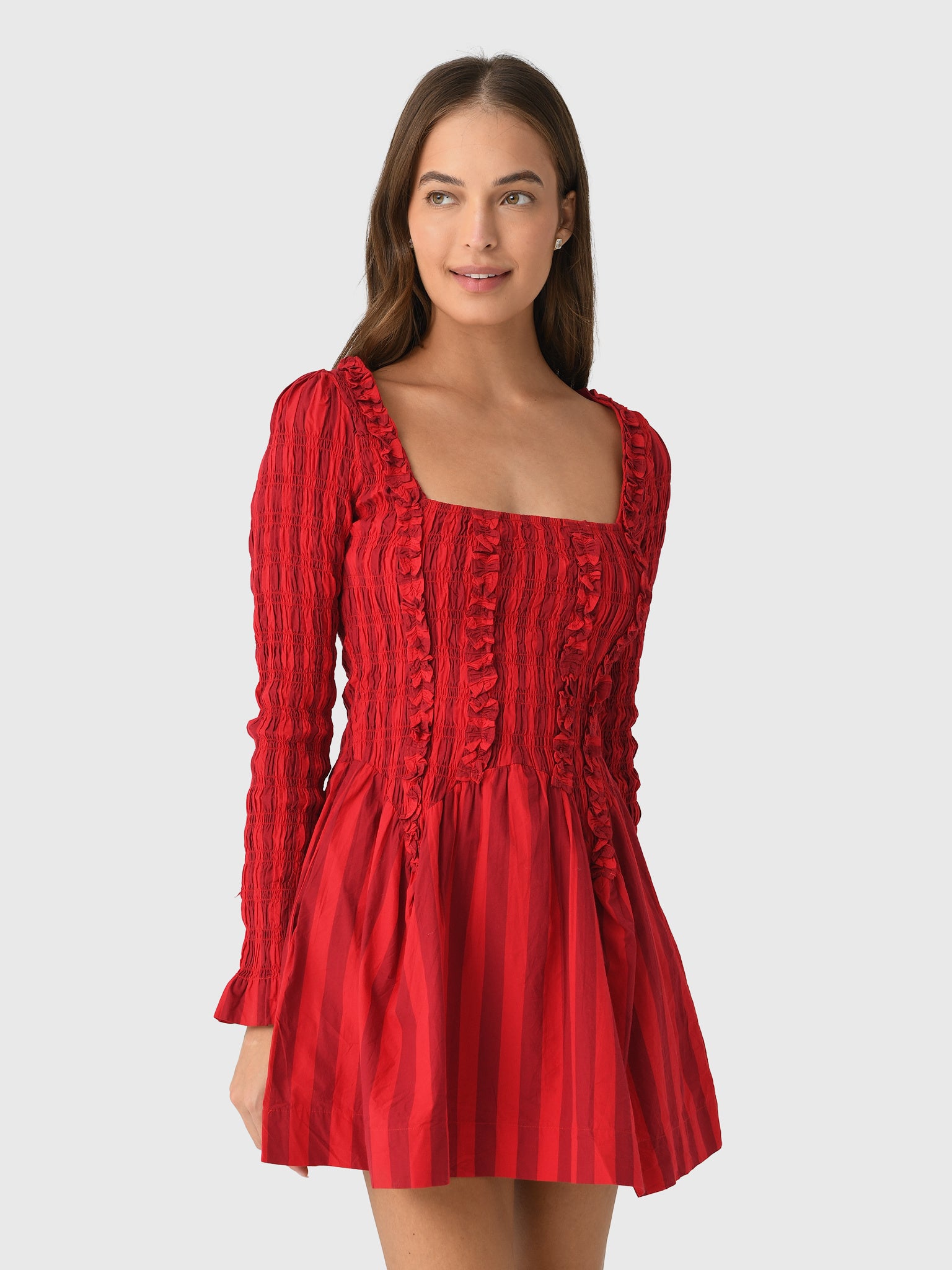 damson madder amaya scalloped mini dress Damson Madder Women's Raphaela Mini Dress