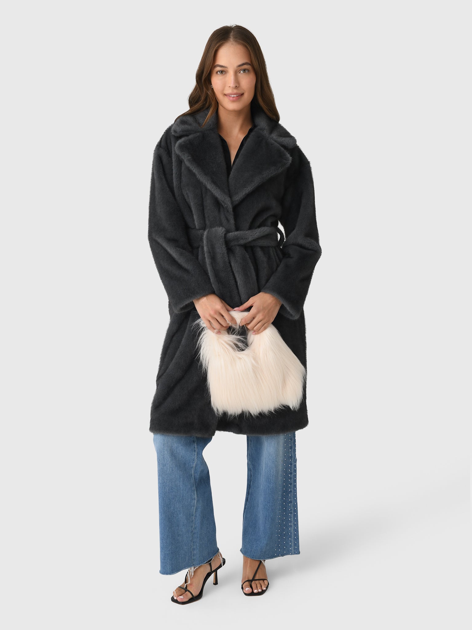 Herno Women's Alternative Fur Belted Coat | $860.00 | Saint Bernard