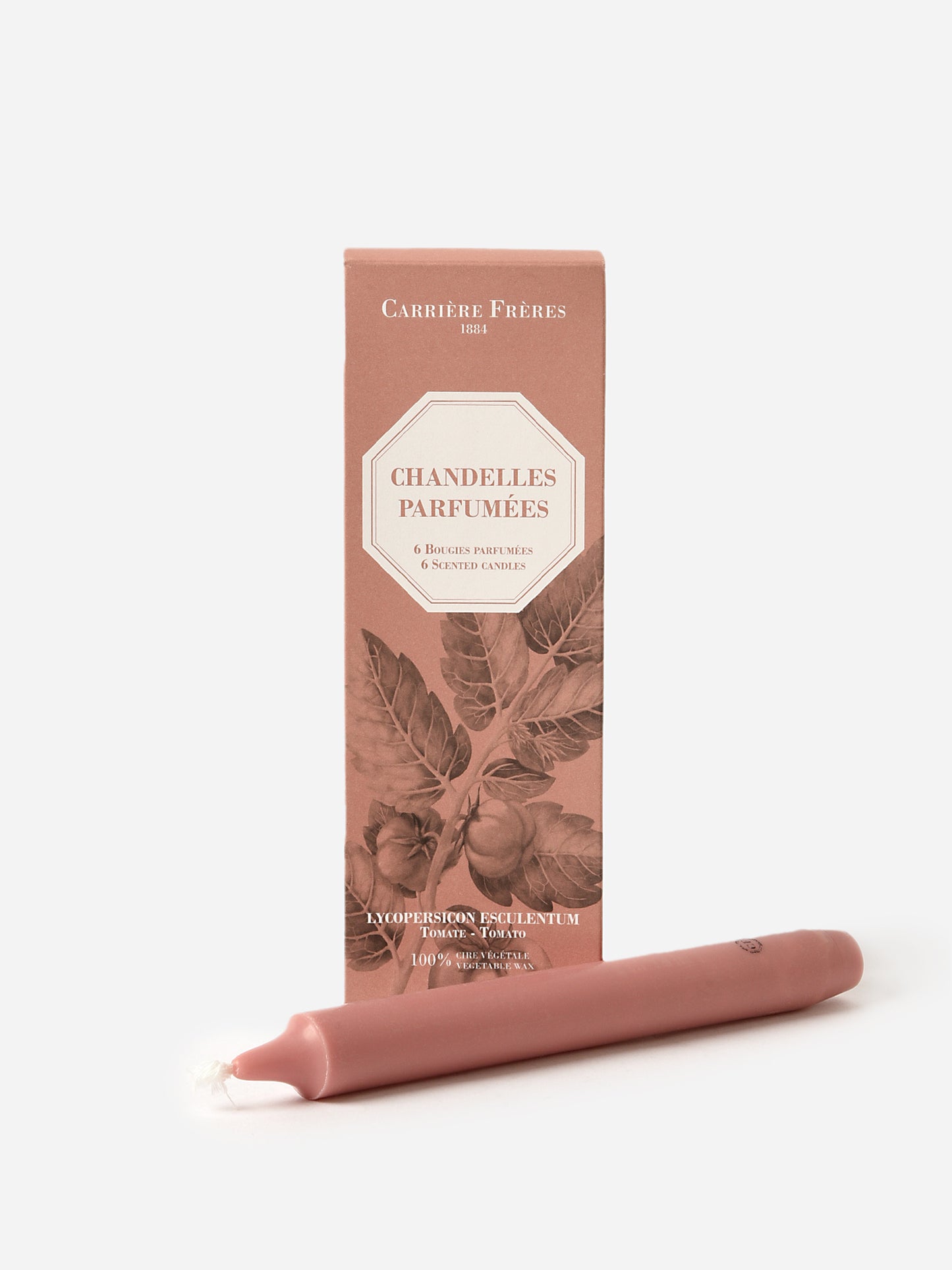Carriere Freres Tomato Scented Taper Candle Set - Saint Bernard