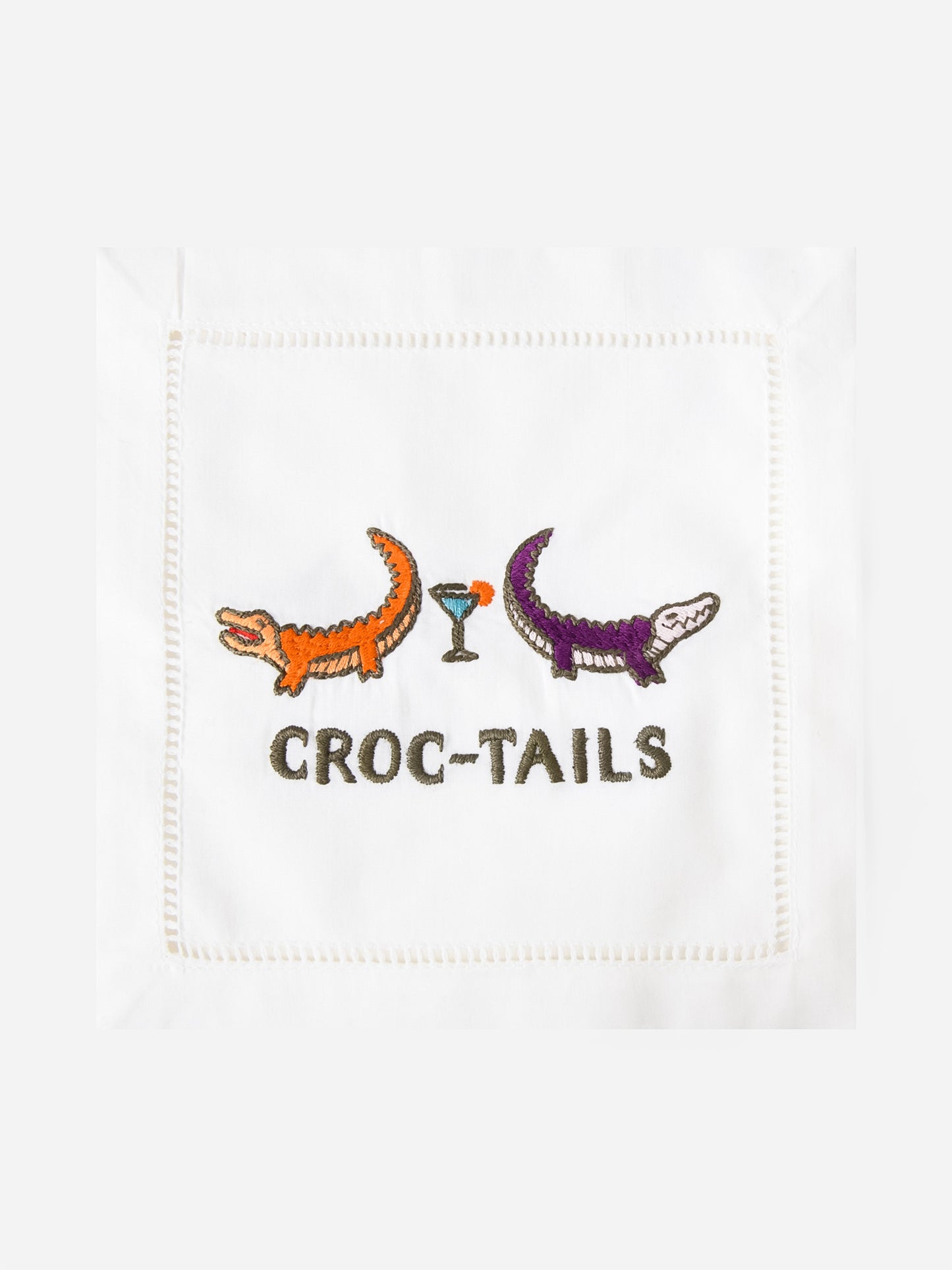August Morgan Croc-Tails Cocktail Napkin Set - Saint Bernard