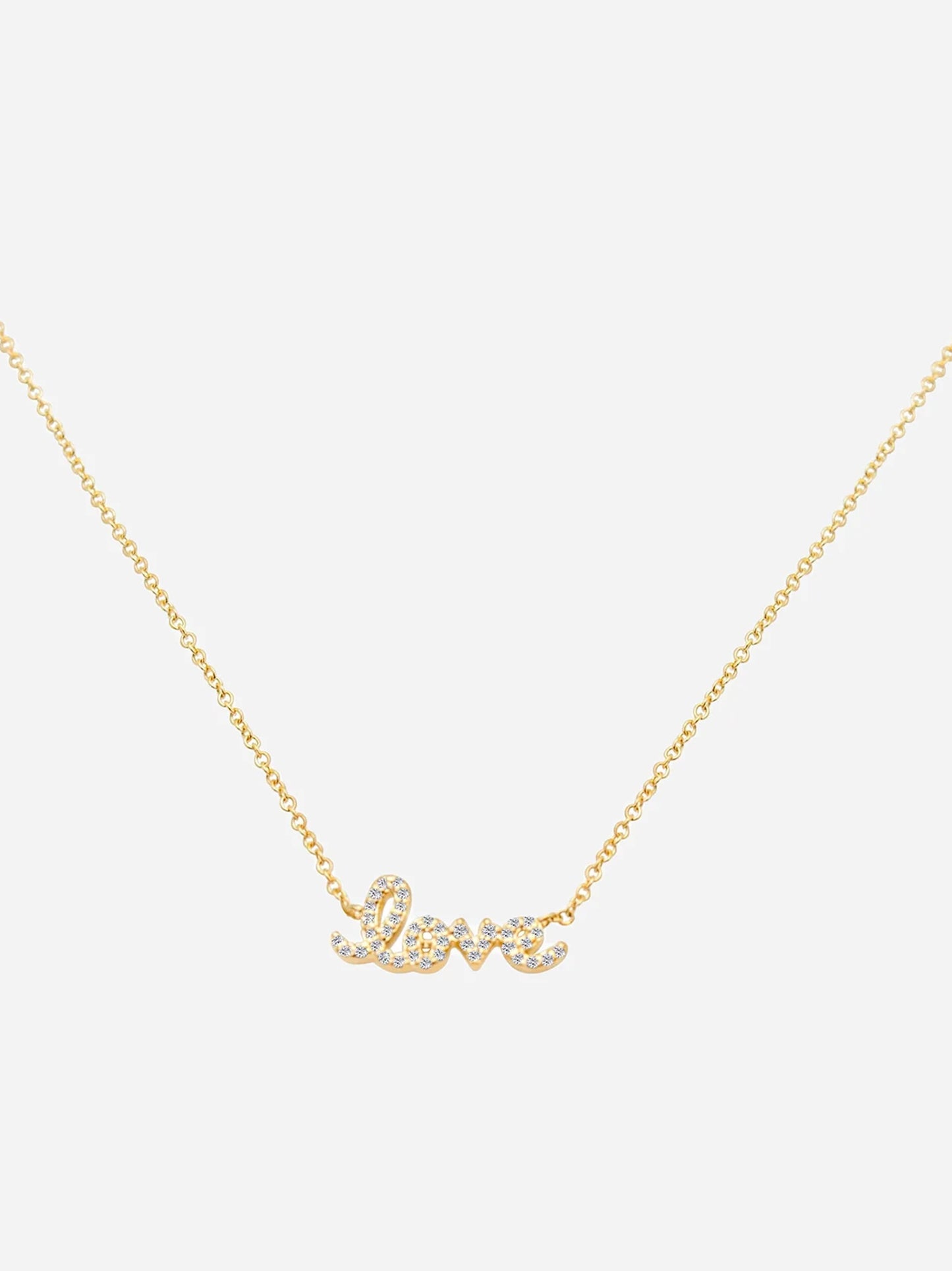 S. Bell Women's Cursive Love Diamond Necklace - Saint Bernard