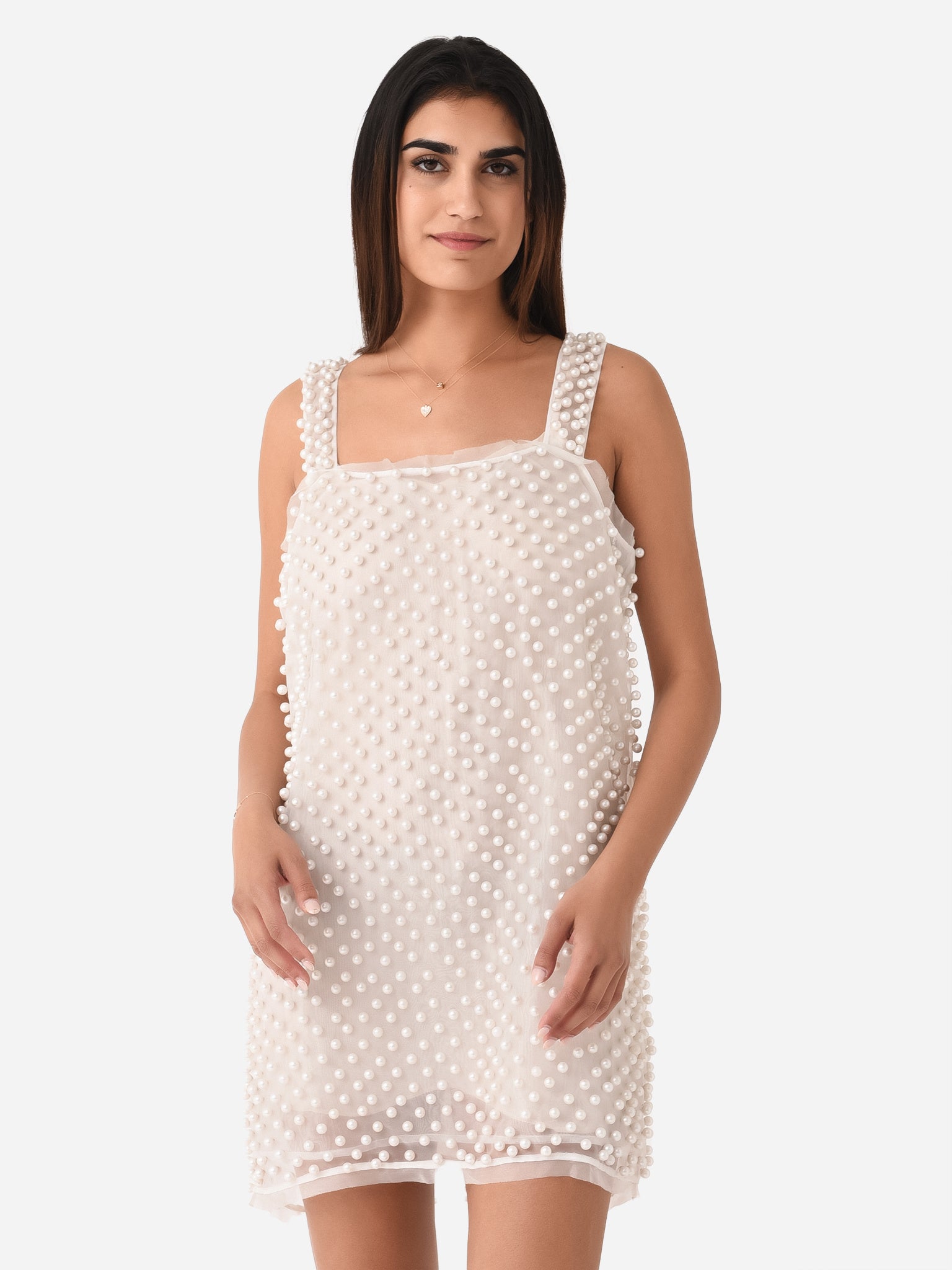 LoveShackFancy Women's Kayana Pearl Mini Dress LoveShackFancy Women's Kayana Pearl Mini Dress