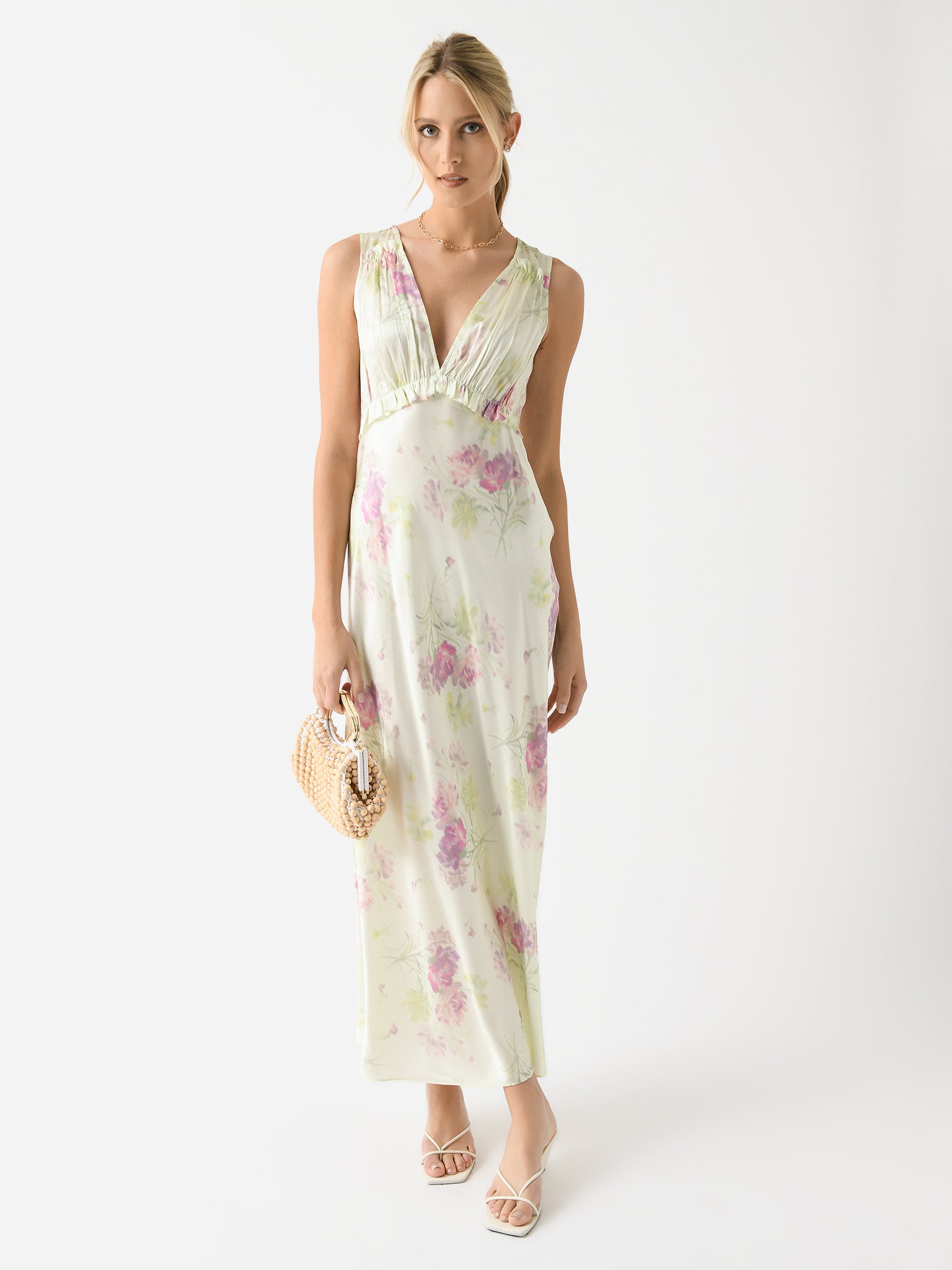 silk charmeuse slip dress Double V Slip Dress in Silk Charmeuse Cornflower / Medium