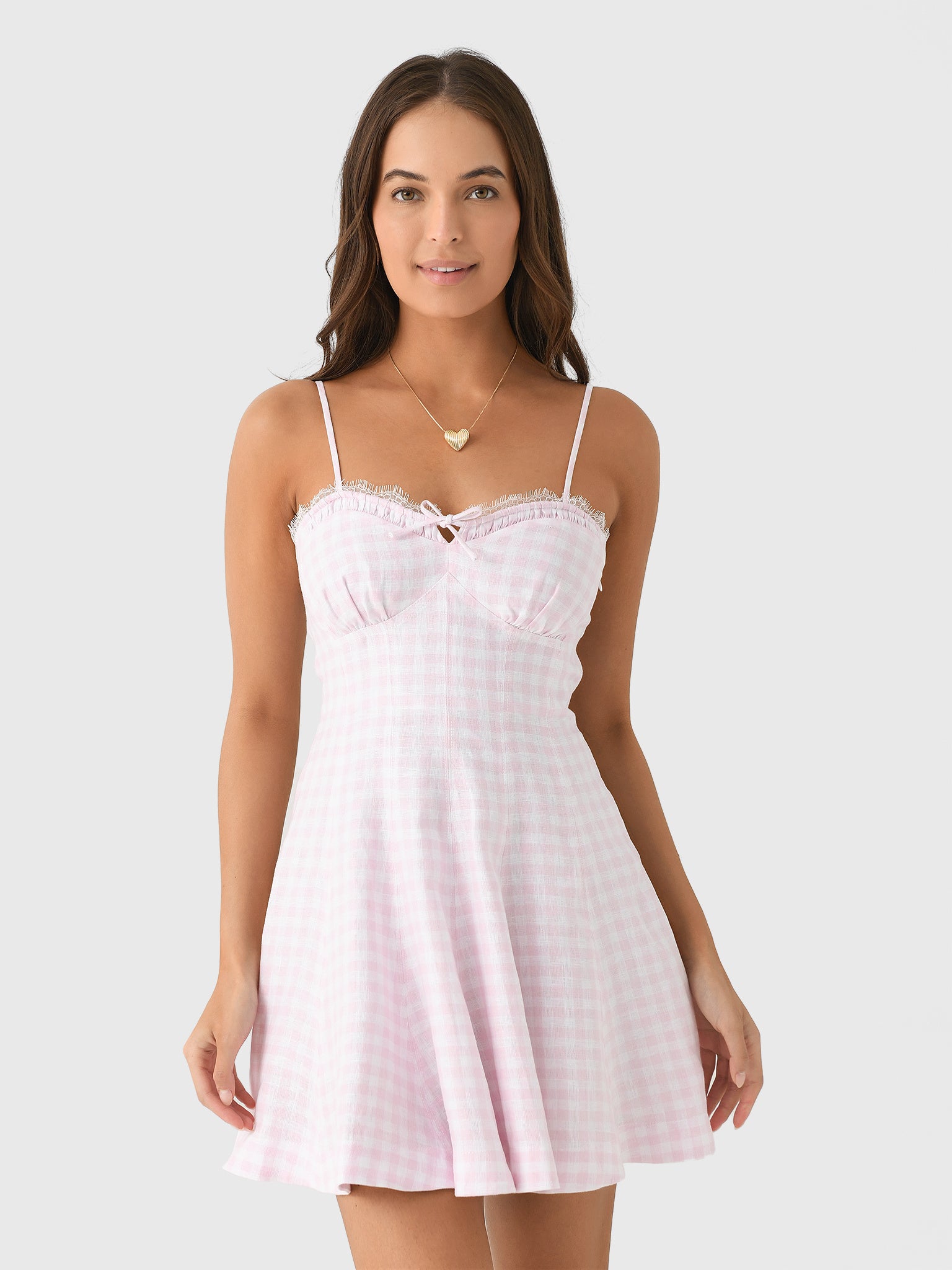 LoveShackFancy Women's Shai Linen Gingham Mini Dress LoveShackFancy Women's Shai Linen Gingham Mini Dress
