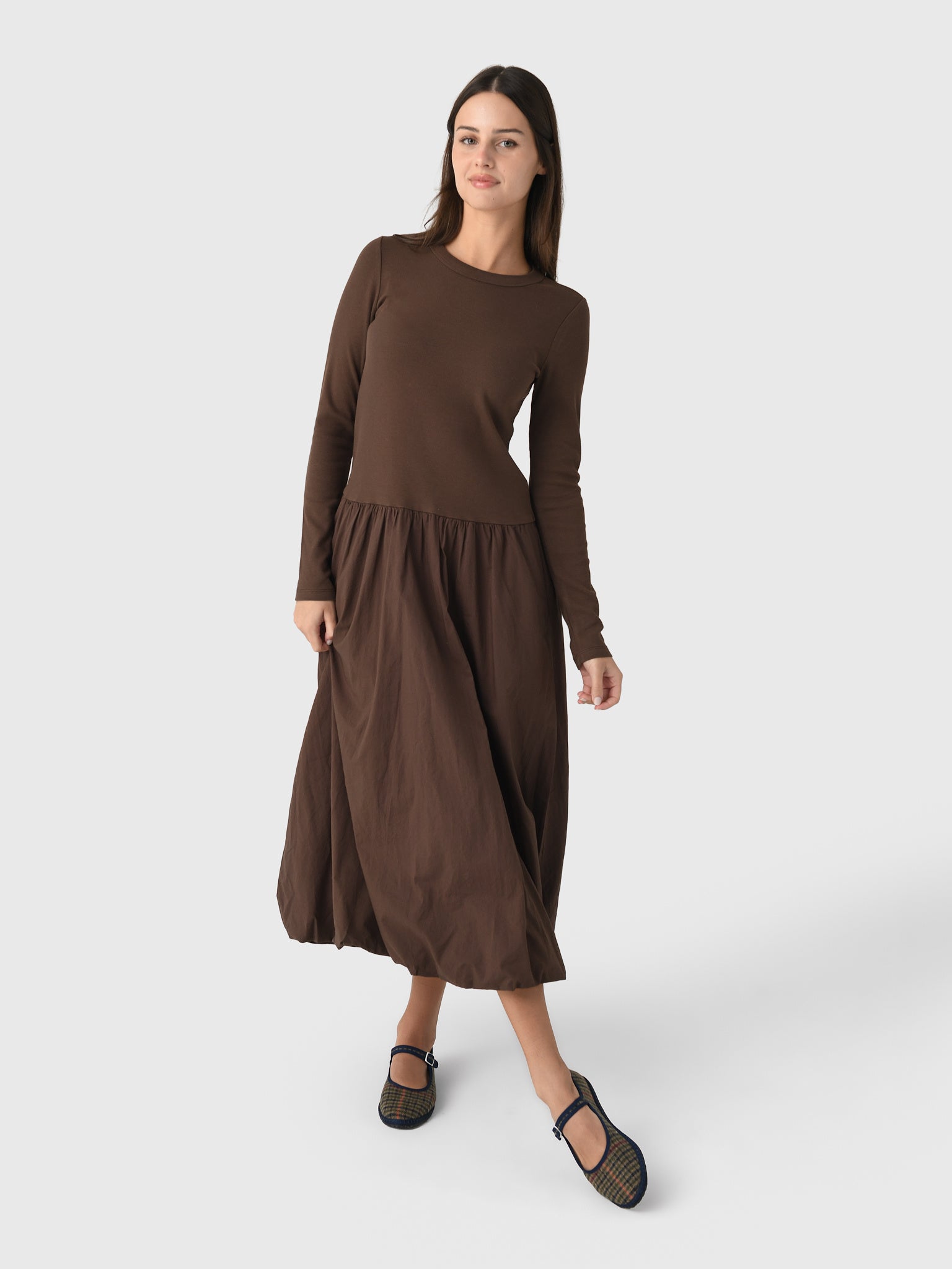 velvet cotton dress Women's Dolce Dress, Size Medium, Brown SHIPBOB ID 252972 up or styled for Vtg Military USMC Marine Size:Medium (6)