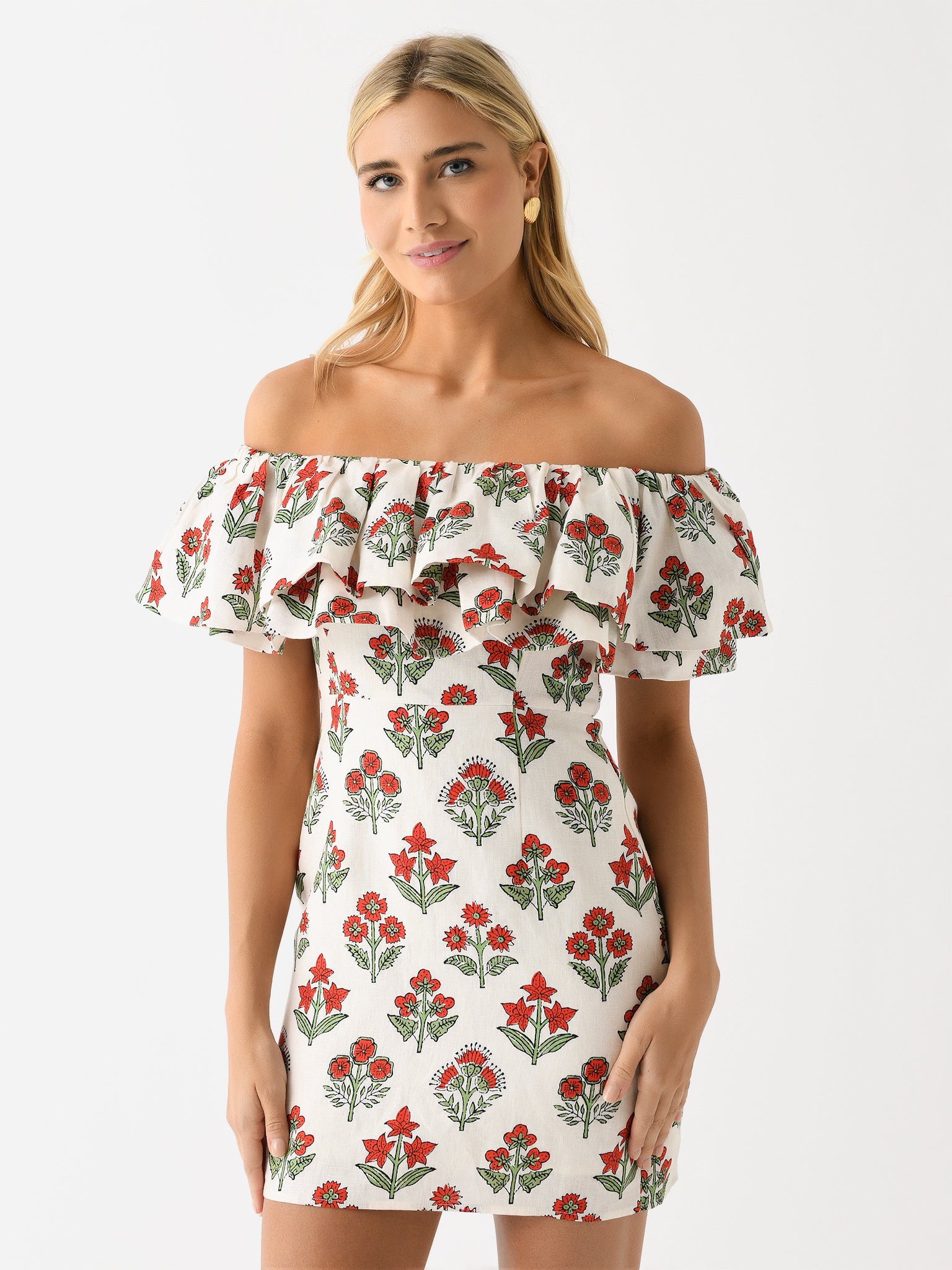 rhode off the shoulder dress Rhode Resort Frida Off The Shoulder Yellow Midi Dress Yellow / M