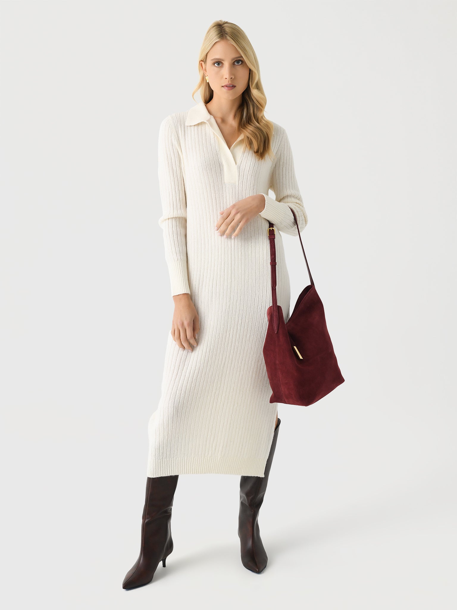 Eleven Six Women's Eden Dress, Ivory, Wool | Size: Large