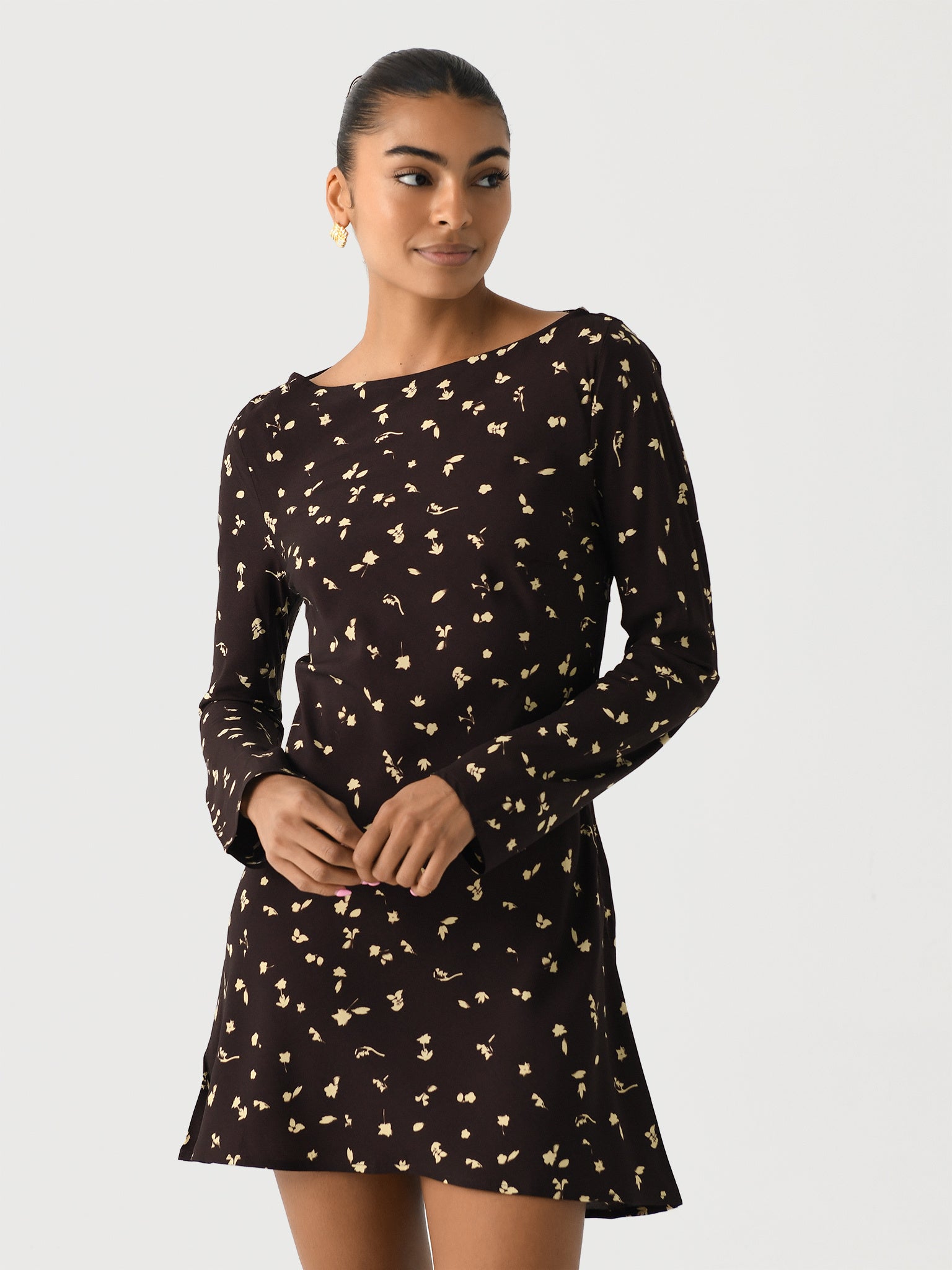 Faithfull | Women's Lilou Mini Dress Clover Brown - Final Sale | XL Faithfull | Women's Lilou Mini Dress Clover Brown - Final Sale | XL