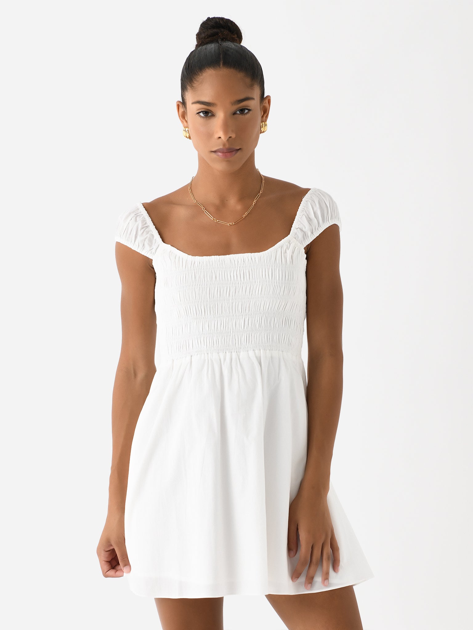 Faithfull The Brand womens Lene Mini Dress, l, White