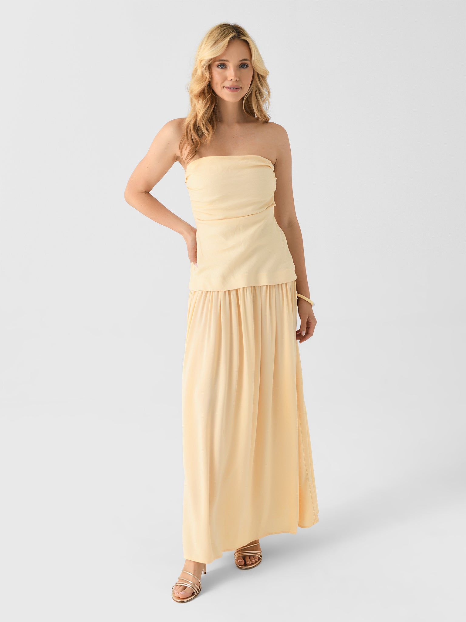 Faithfull The Brand Hedy Strapless Maxi Dress - Butter Faithfull The Brand Hedy Strapless Maxi Dress - Butter
