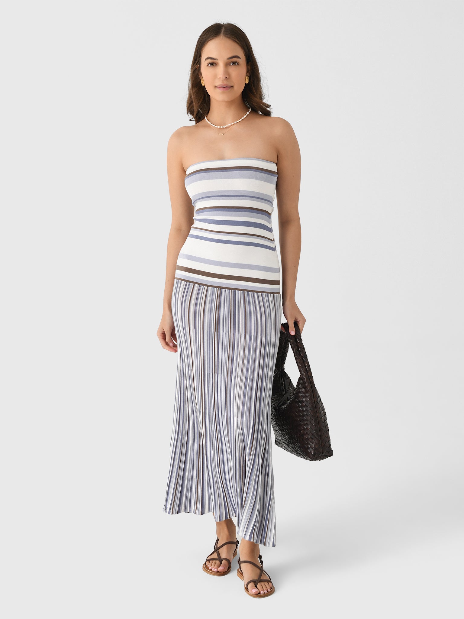 knee length dresses for ladies Faithfull The Brand Women's Citara Strapless Dress – Saint Bernard